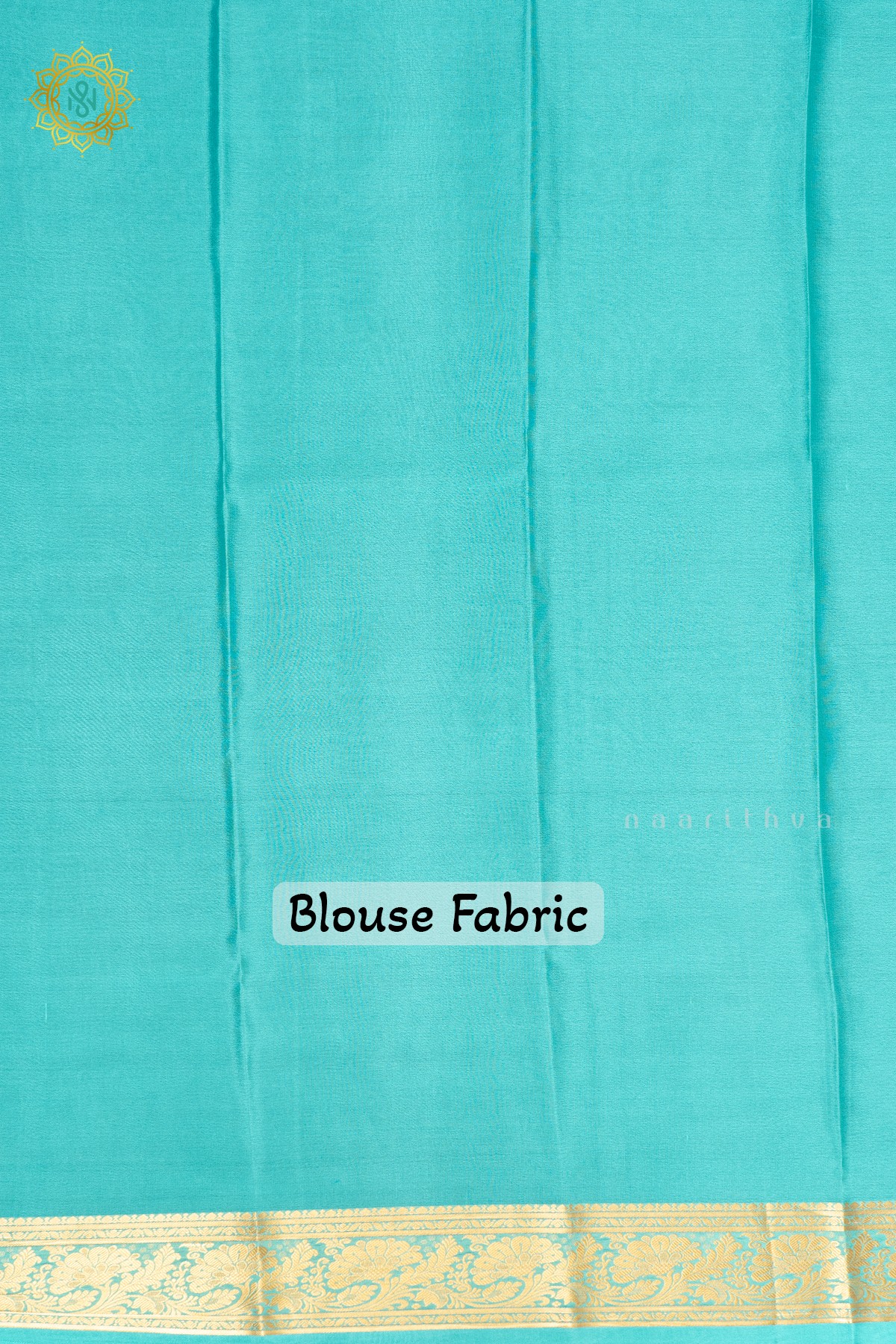 ROYAL BLUE WITH AQUA BLUE - PURE MYSORE CREPE SILK
