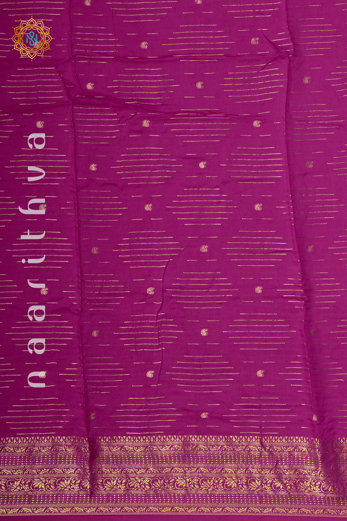 PINK WITH PEACOCK GREEN - DOLA SILK