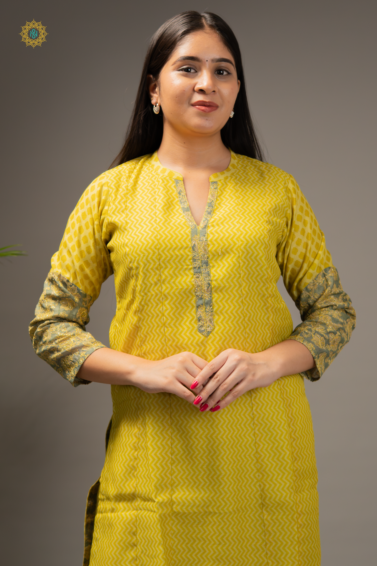 LEMON YELLOW - JUTE COTTON 3PC SALWAR SUIT WITH TOP, BOTTOM & DUPATTA