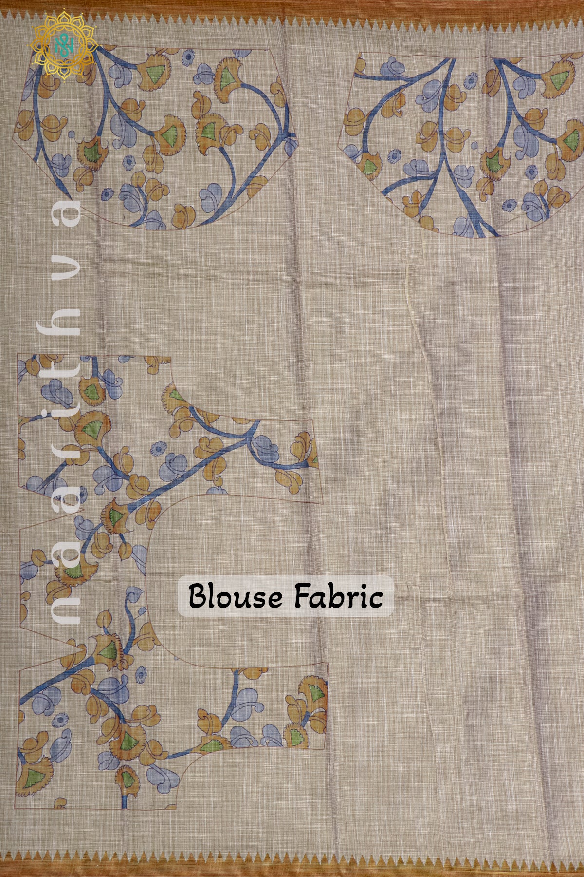 BIEGE WITH RUST ORANGE - LINEN TISSUE