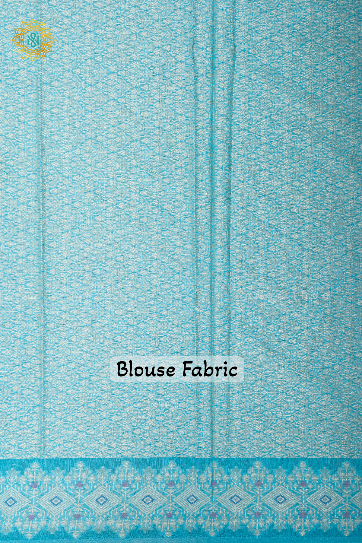 GREEN WITH SKY BLUE - JUTE COTTON