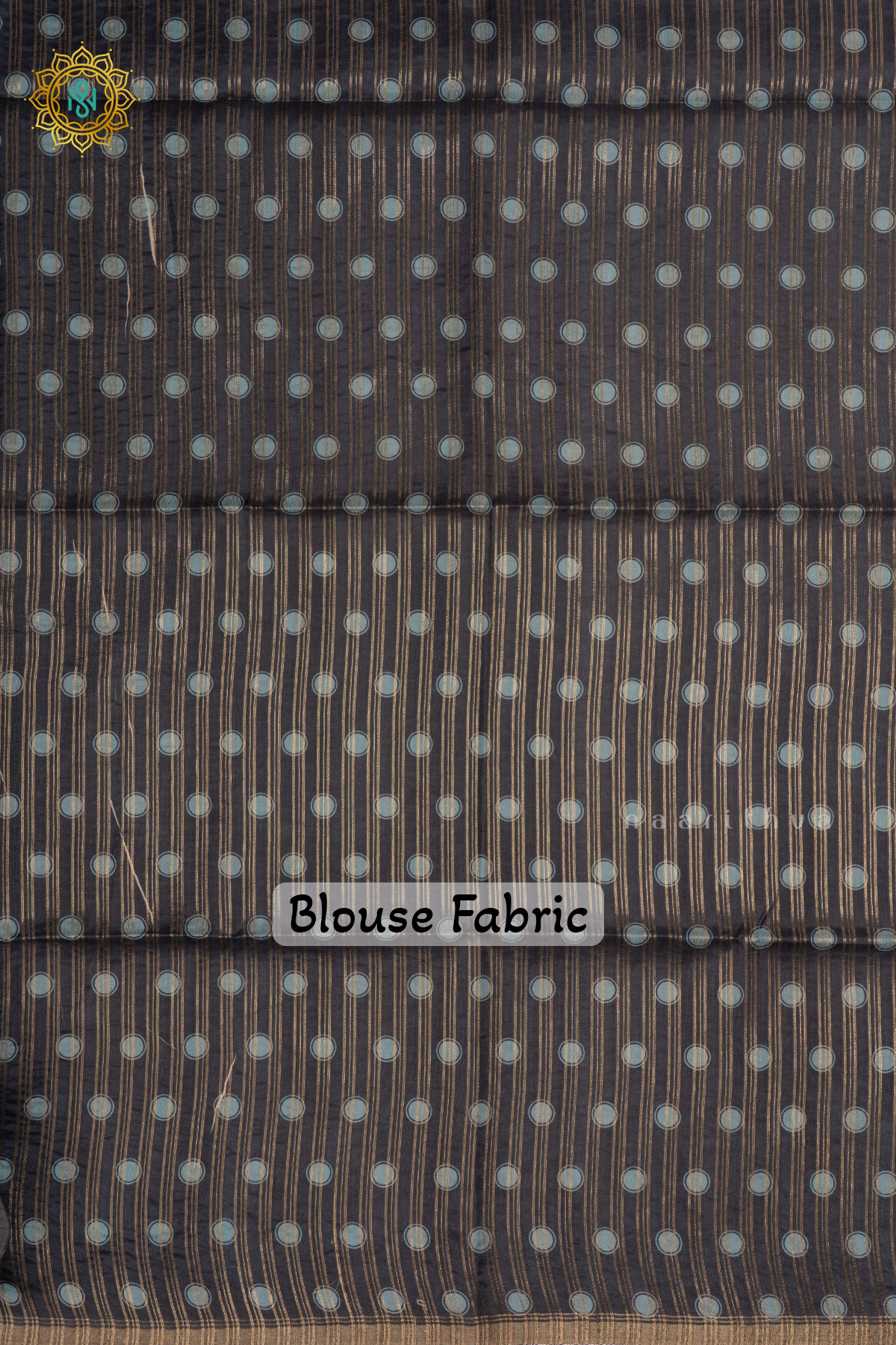 Blue Semi Tussar Silk Saree With Printed Body And Contrast Border