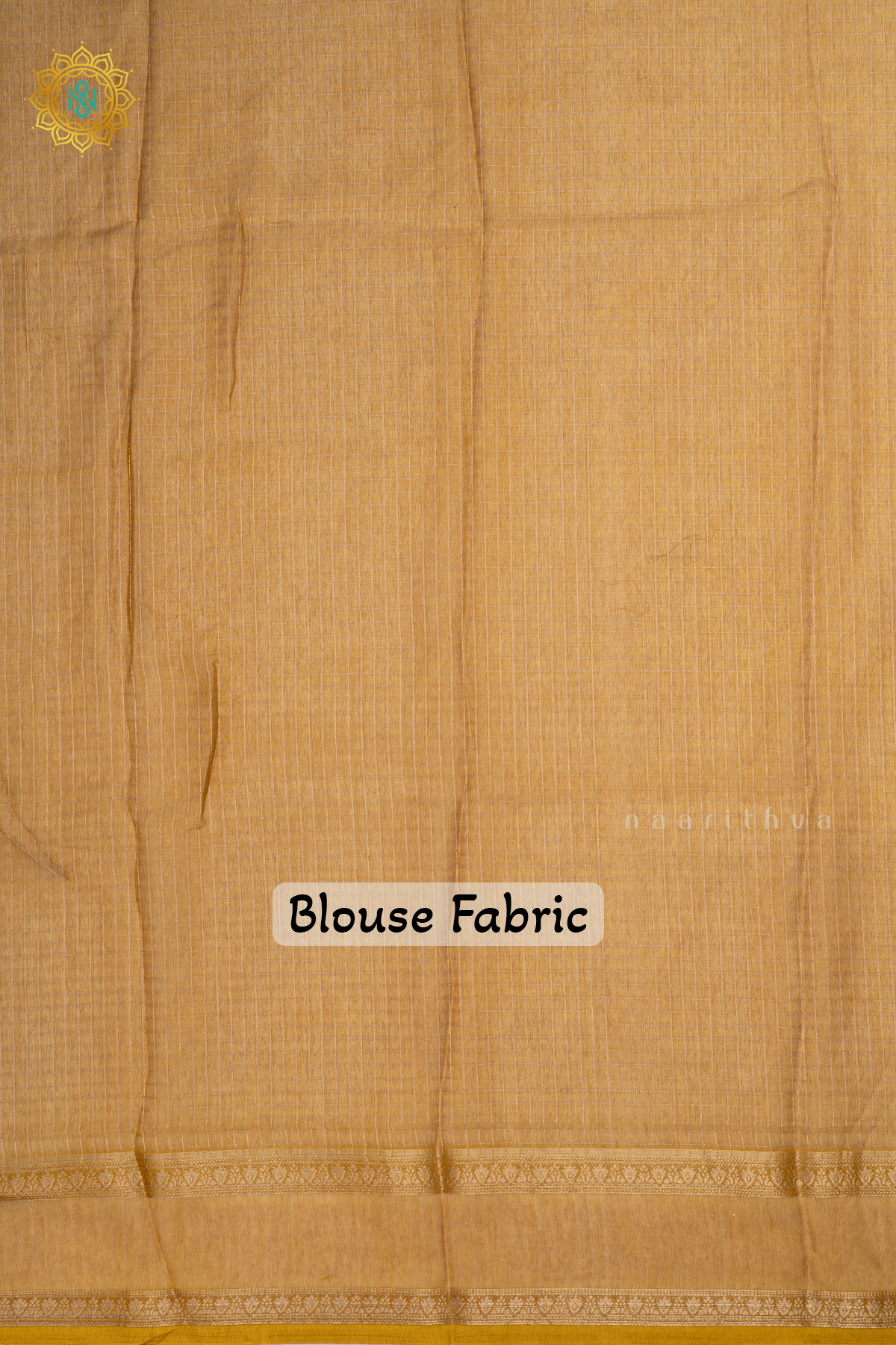 Yellow - Semi Georgette Saree with Zari Checks Body and Zari Border