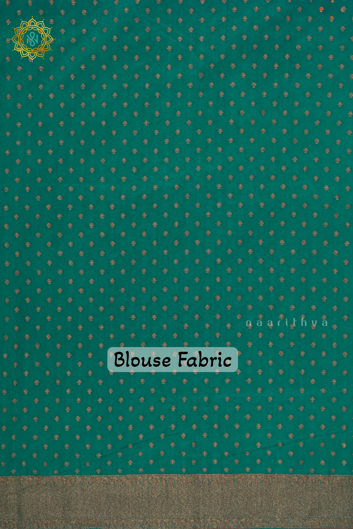 NAVY BLUE WITH AQUA GREEN - SEMI CREPE GEORGETTE