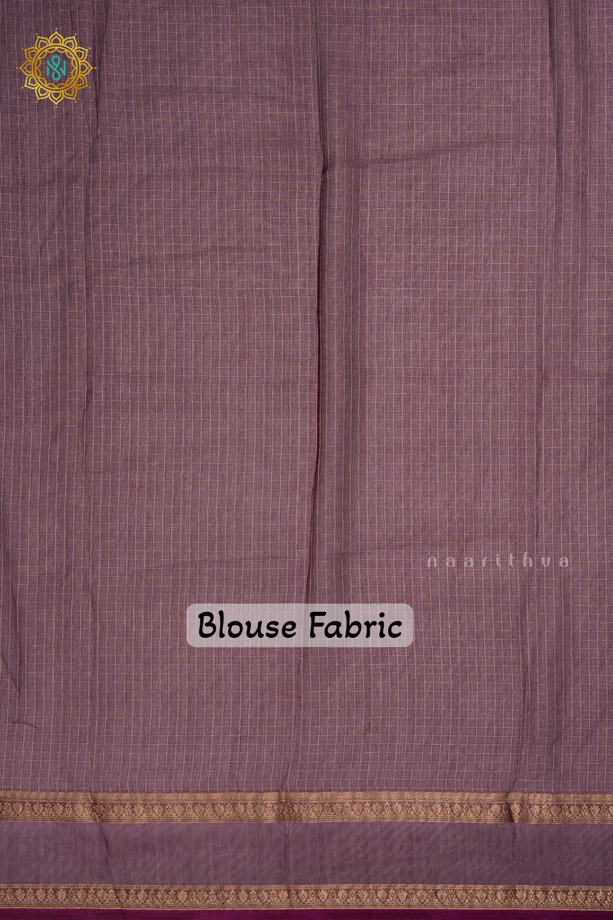 Wine - Semi Georgette Saree with Zari Checks Body and Zari Border
