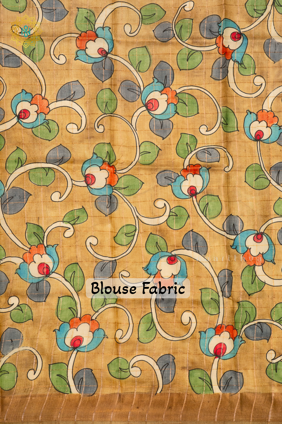 SKY BLUE WITH BEIGE - PURE TUSSAR SILK