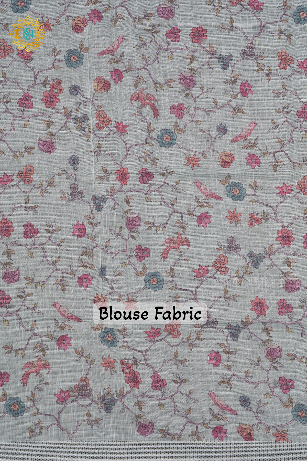 OFF WHITE WITH LIGHT GREEN - LINEN BY COTTON