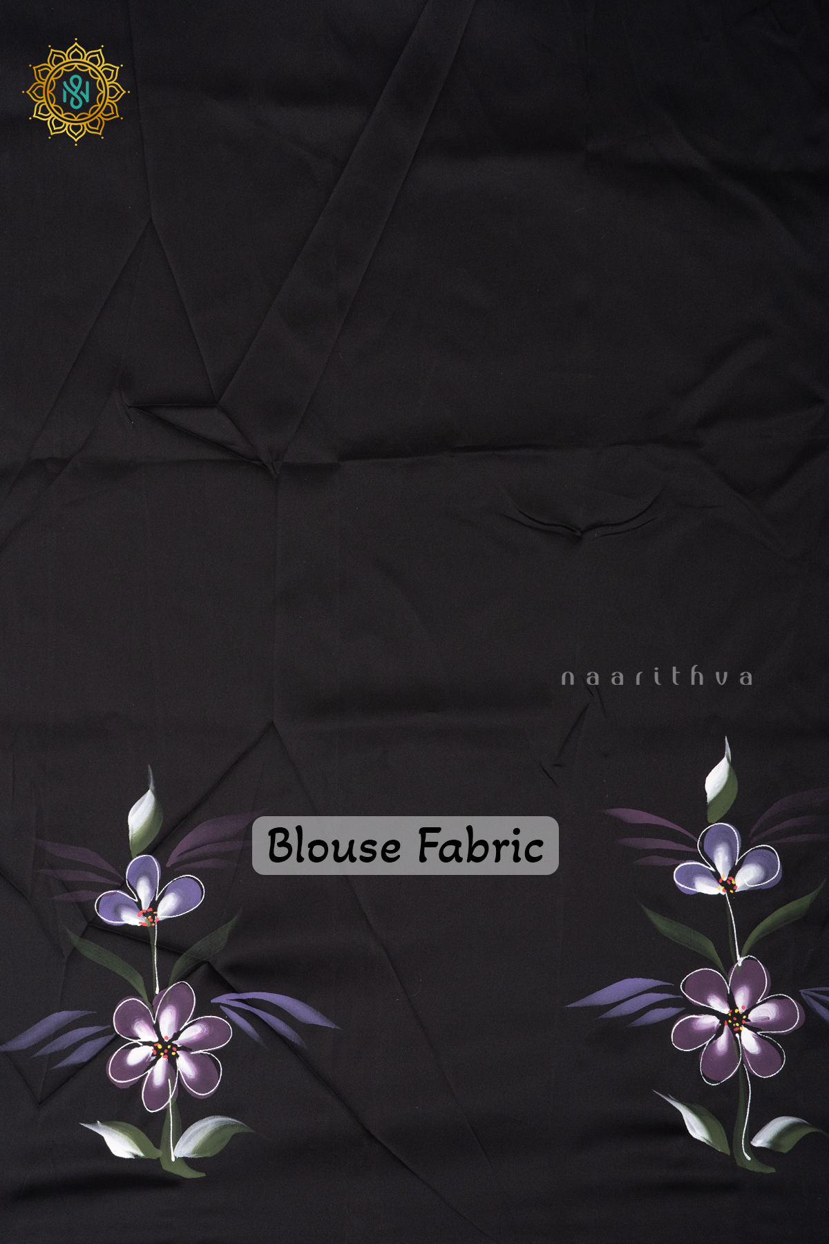 BLACK - ORGANZA HAND PAINTED