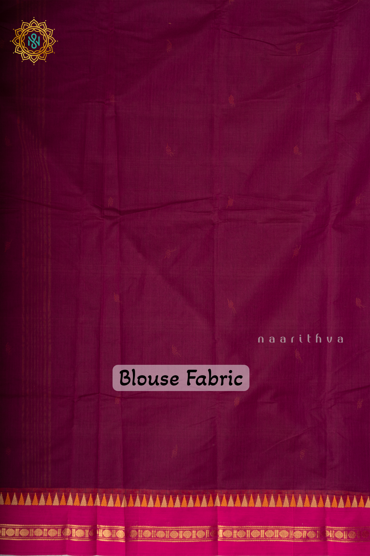 Wine With Pink Chettinad Cotton Saree With Thread Woven Buttas & Contrast Border