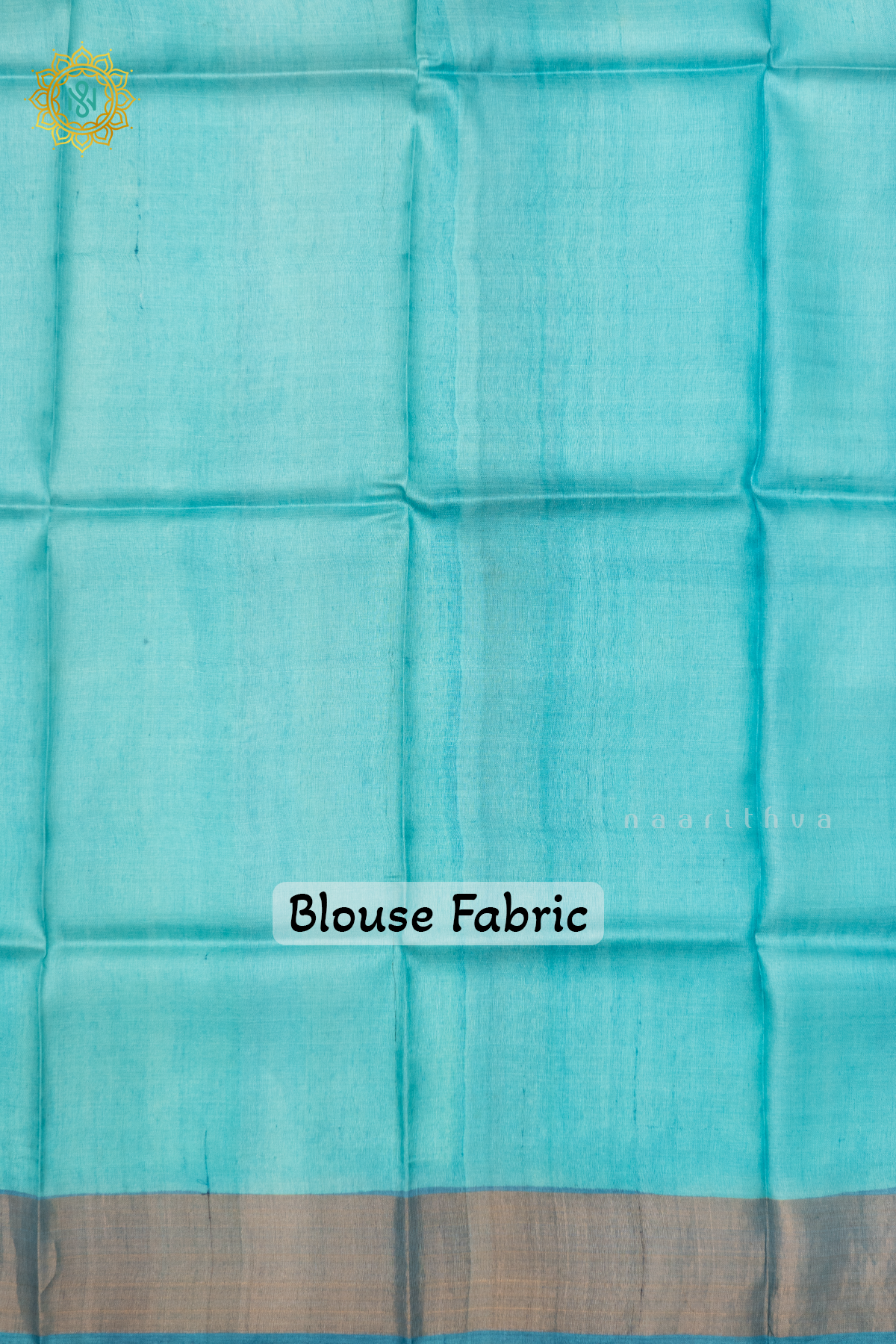 AQUA BLUE WITH SKY BLUE - PURE TUSSAR SILK
