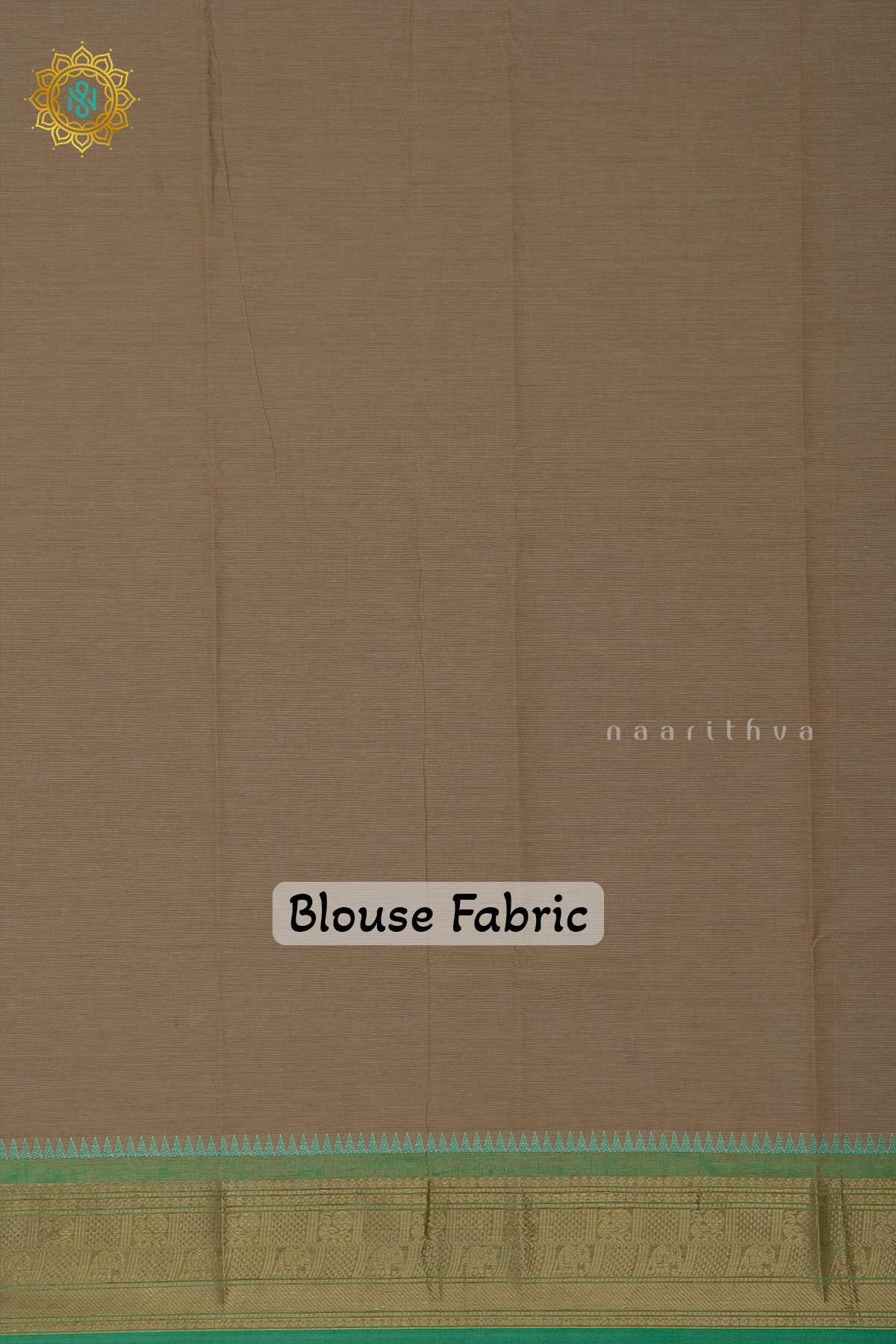 BEIGE WITH PINK & GREEN - CHETTINAD COTTON