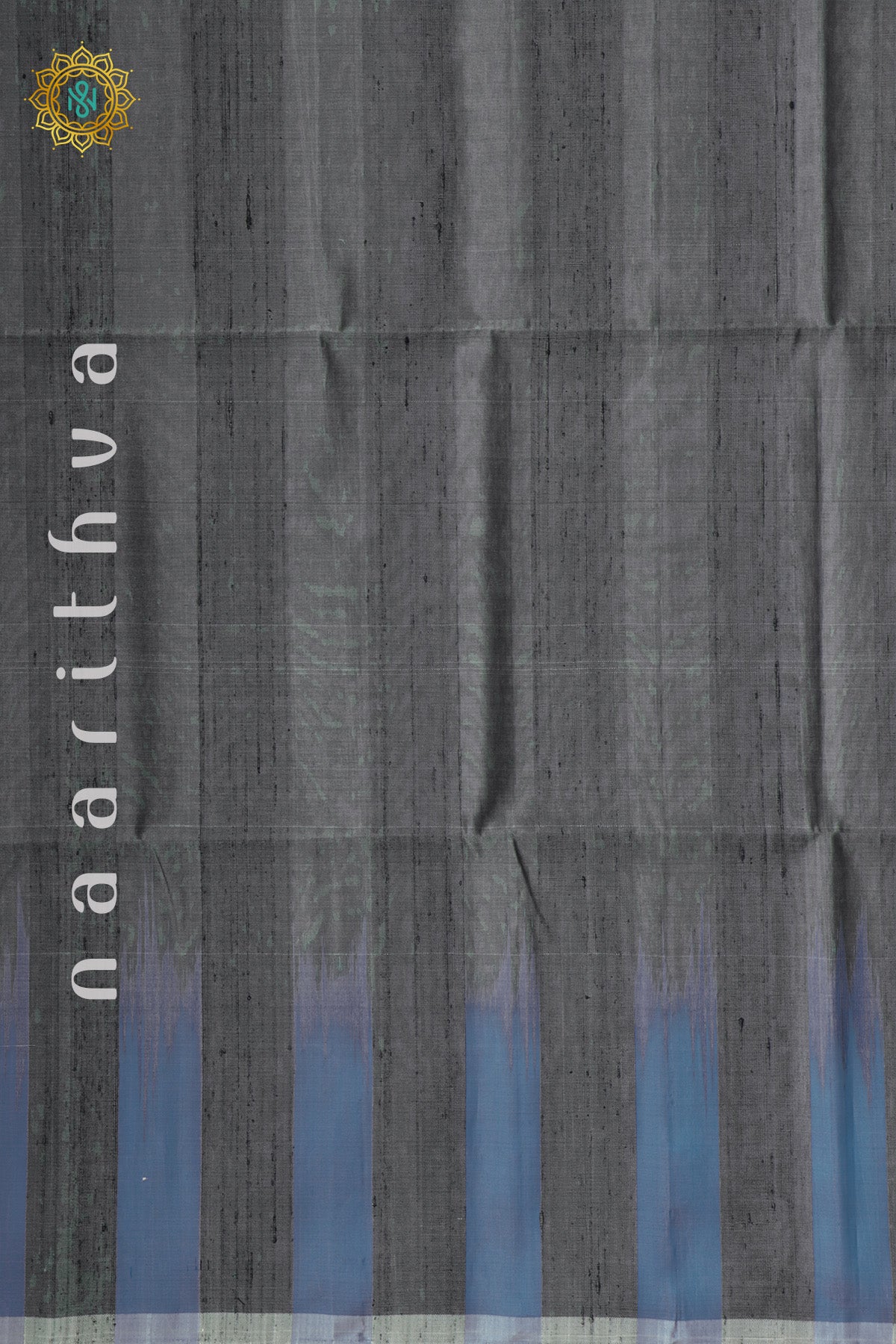 ELEPHANT GREY WITH SKY BLUE - PURE KANJIVARAM SOFT SILK