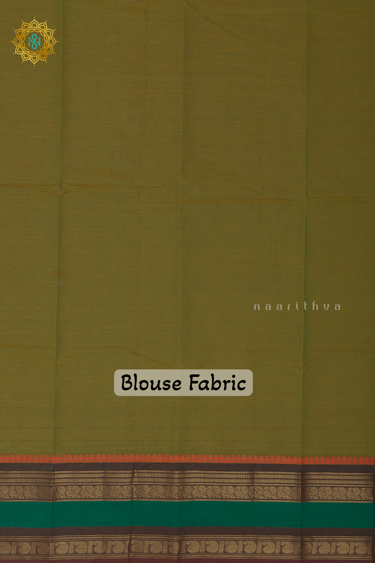 PARROT GREEN WITH BROWN - CHETTINAD COTTON