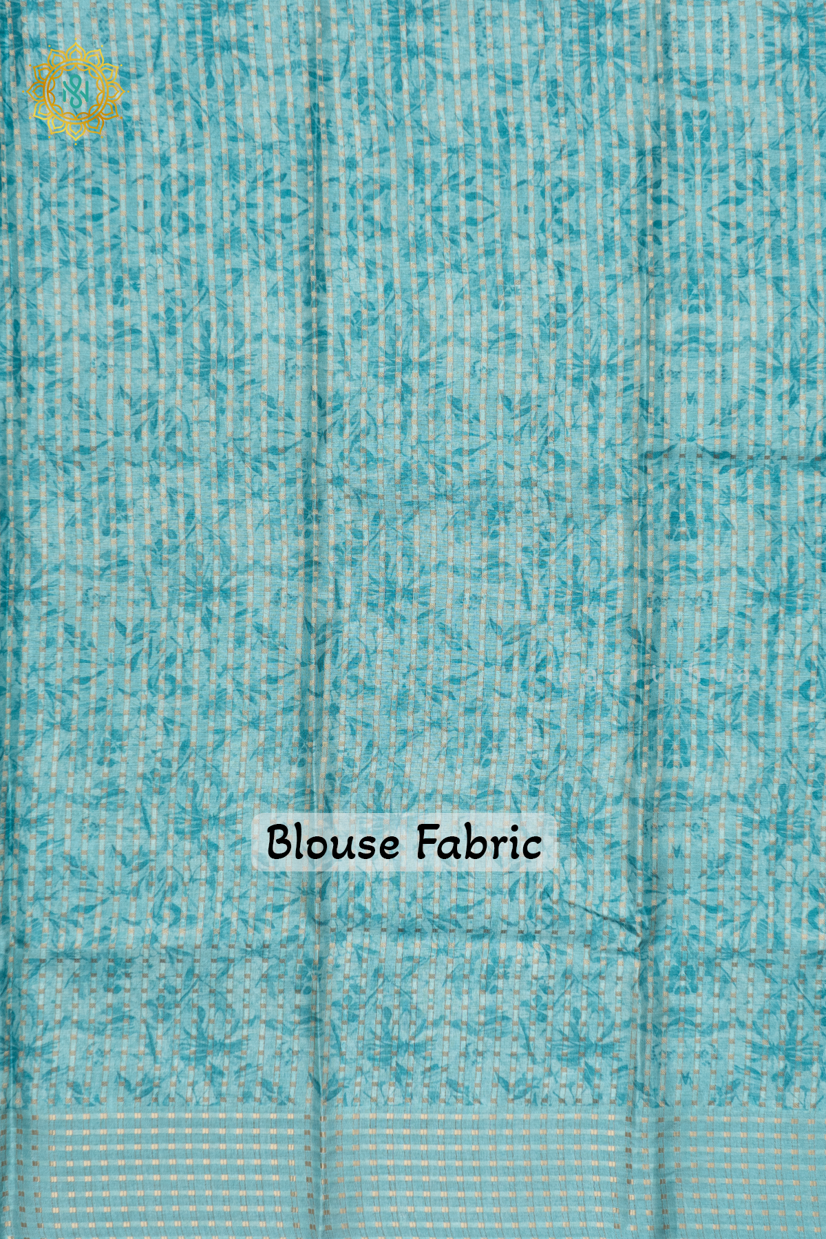 OFF WHITE WITH AQUA BLUE - SEMI TUSSAR