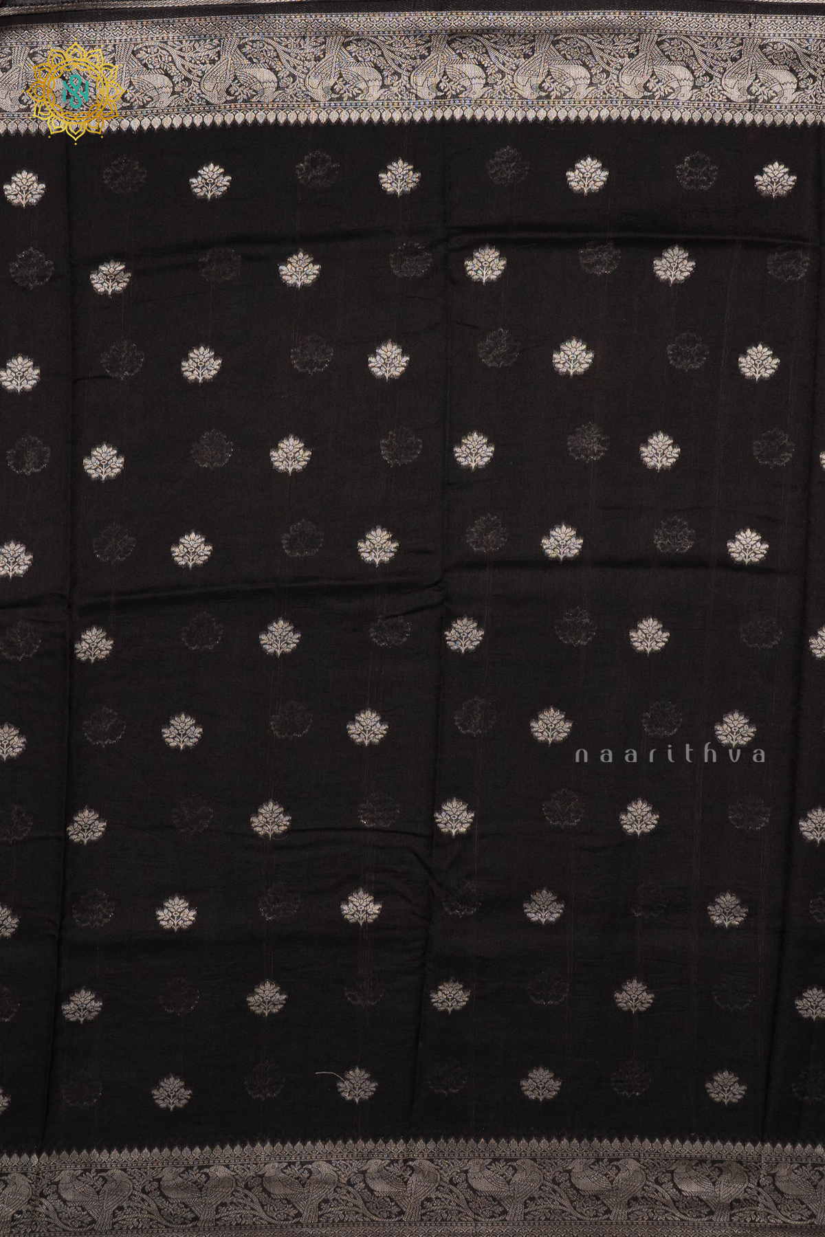 BLACK - SEMI TUSSAR SILK