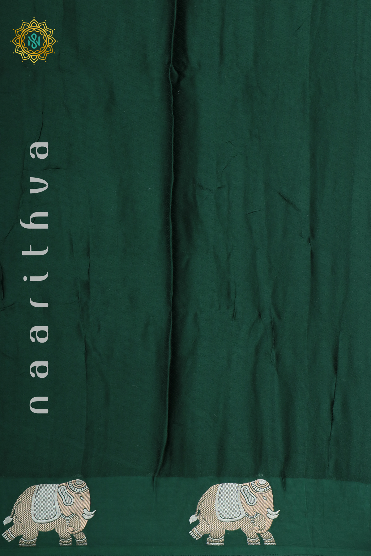 BOTTLE GREEN - SATIN BANARAS