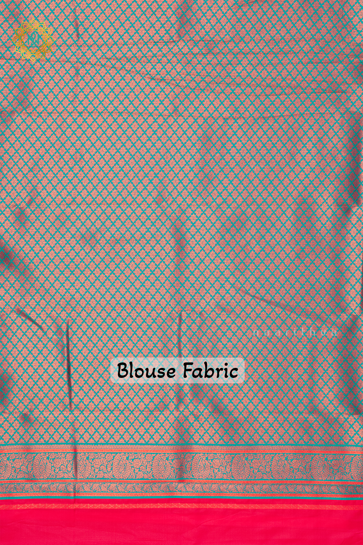 PINK WITH CYAN GREEN - SEMI KANCHI