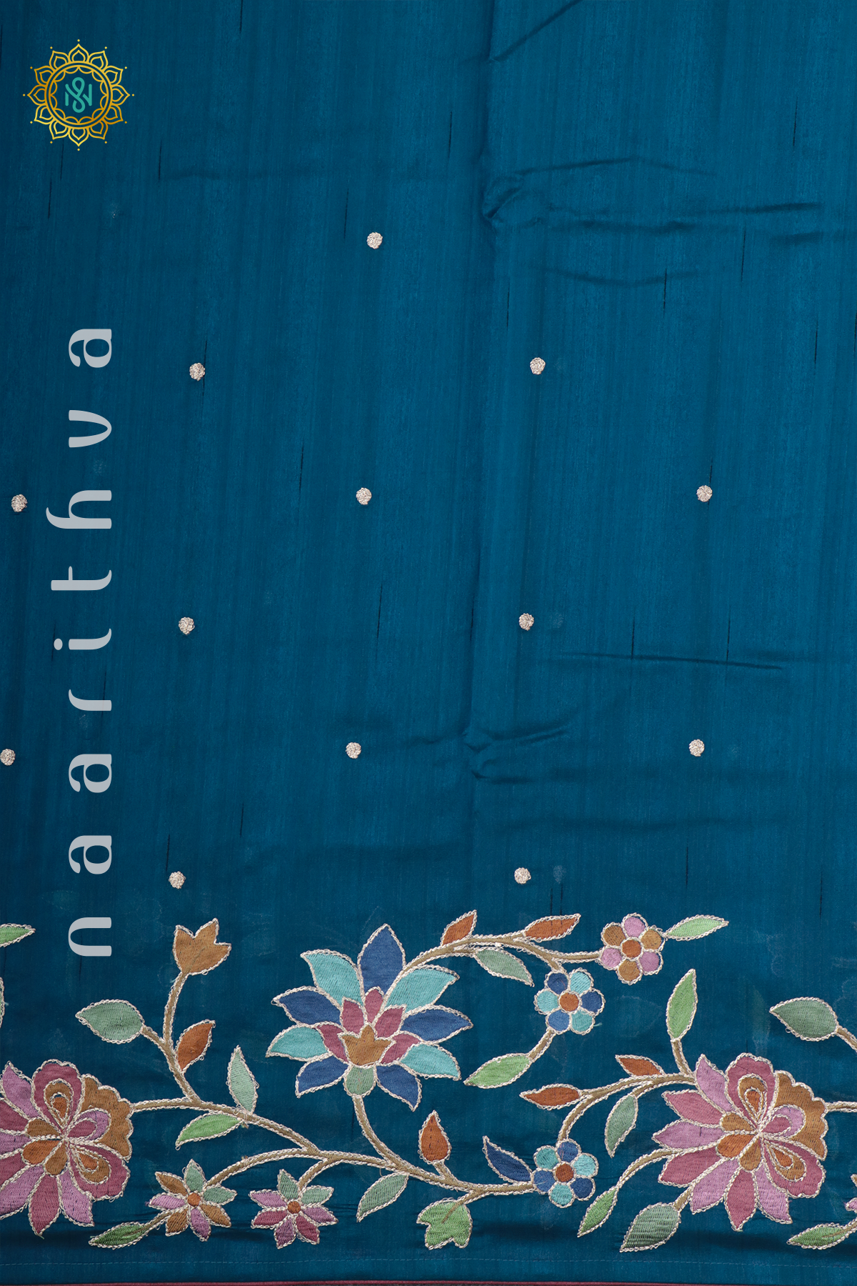 TEAL BLUE - SEMI TUSSAR SILK