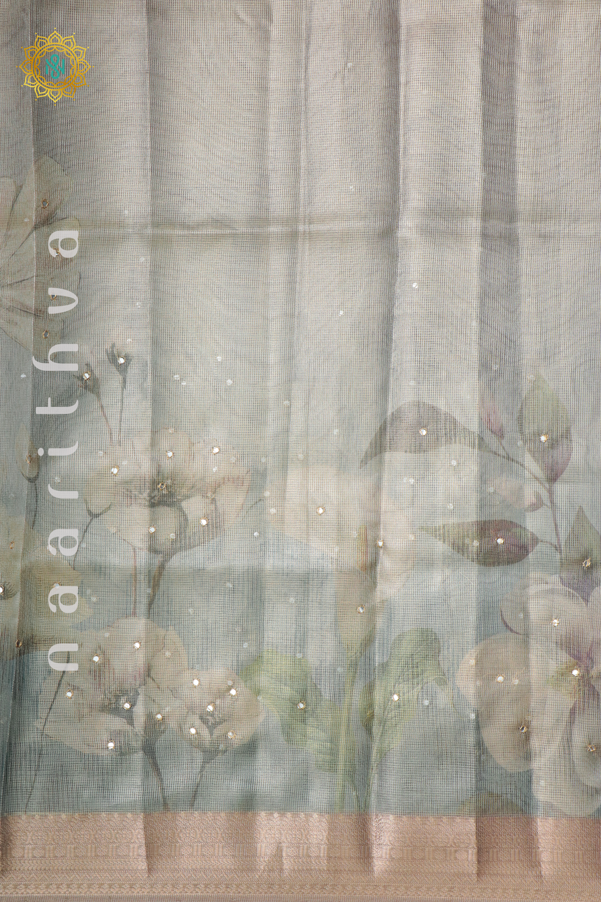 AQUA BLUE WITH PEACH - KOTA TISSUE