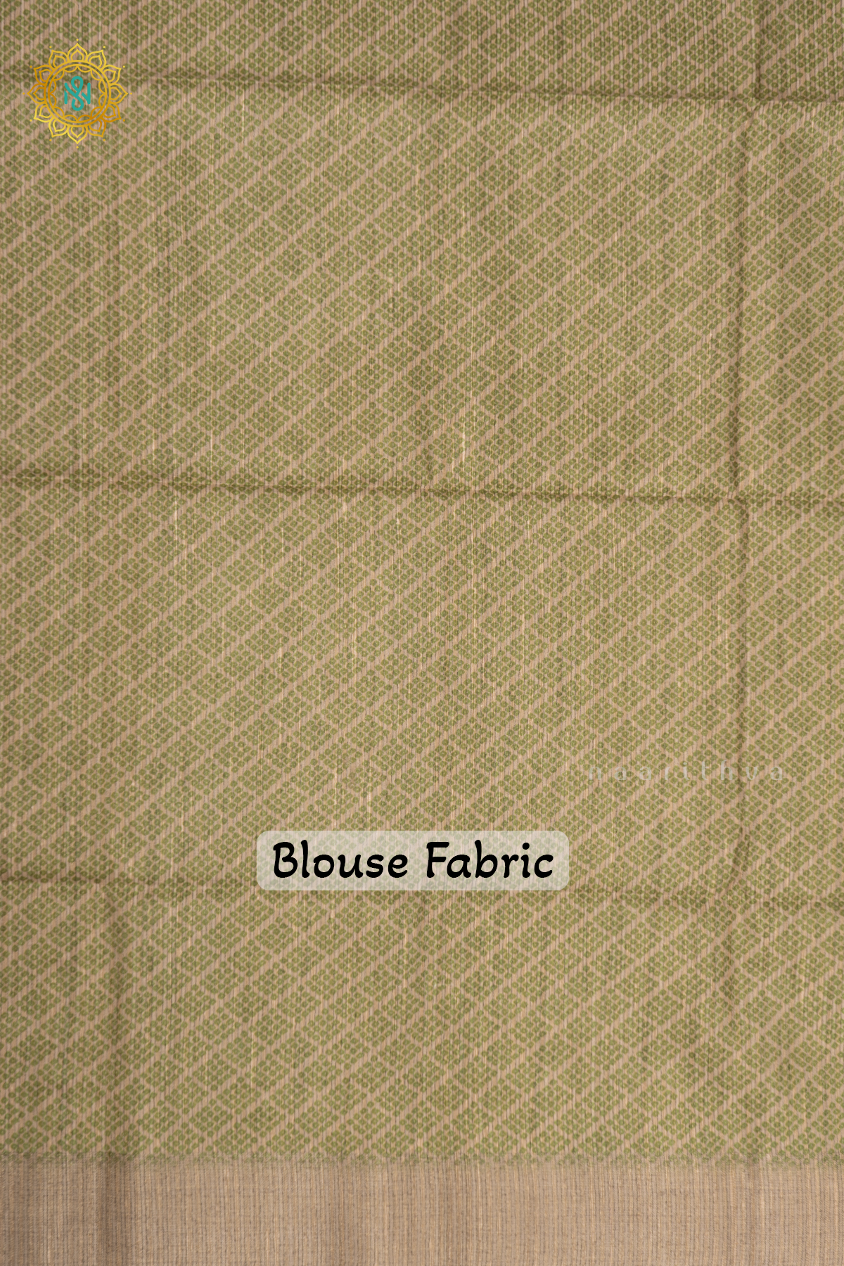 GREEN WITH BEIGE - SEMI TUSSAR SILK