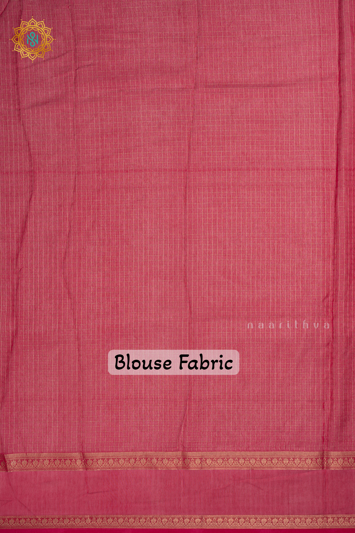 Pink - Semi Georgette Saree with Zari Checks Body and Zari Border