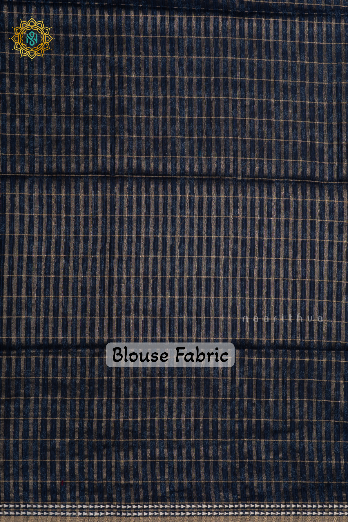 Peacock Blue - Kotha Tussar Saree With Printed And Zari Checks Body, Thread Woven Border