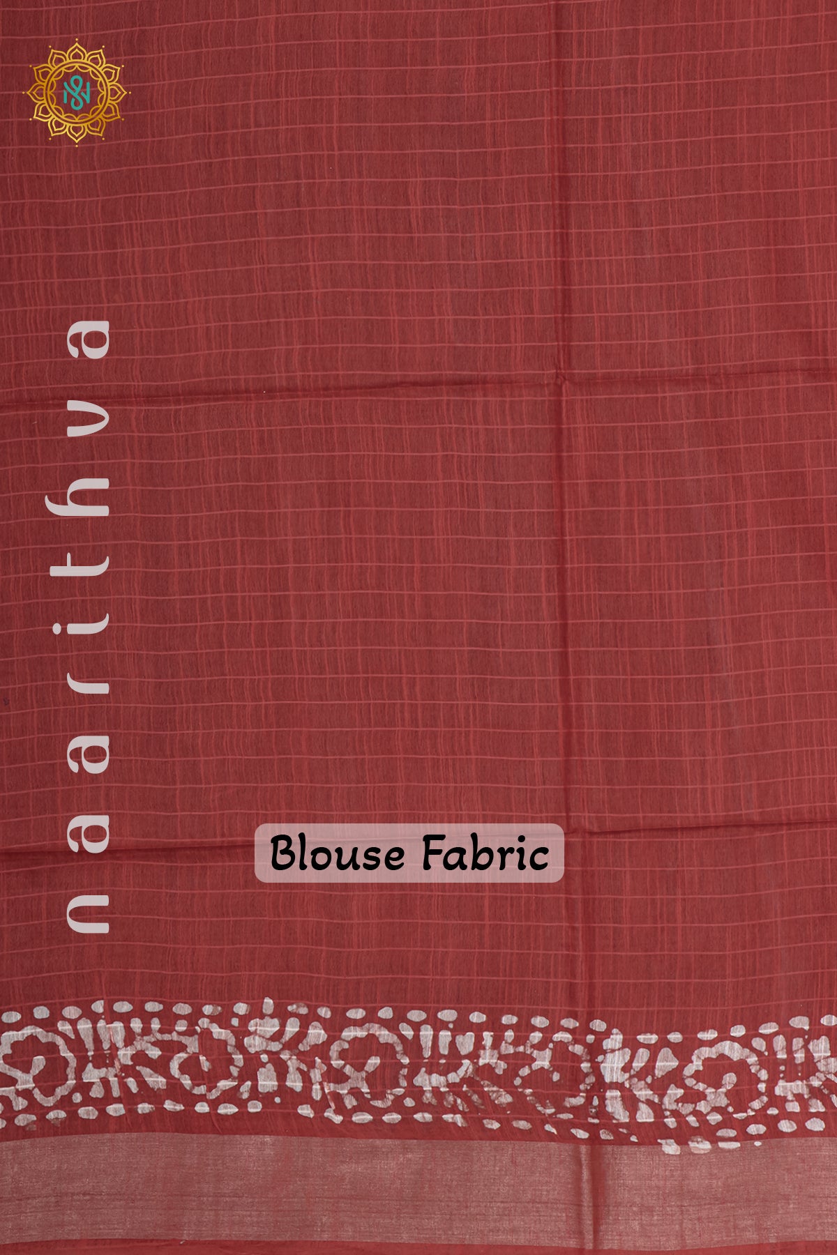 AQUA GREEN WITH RUST ORANGE - SLUB COTTON