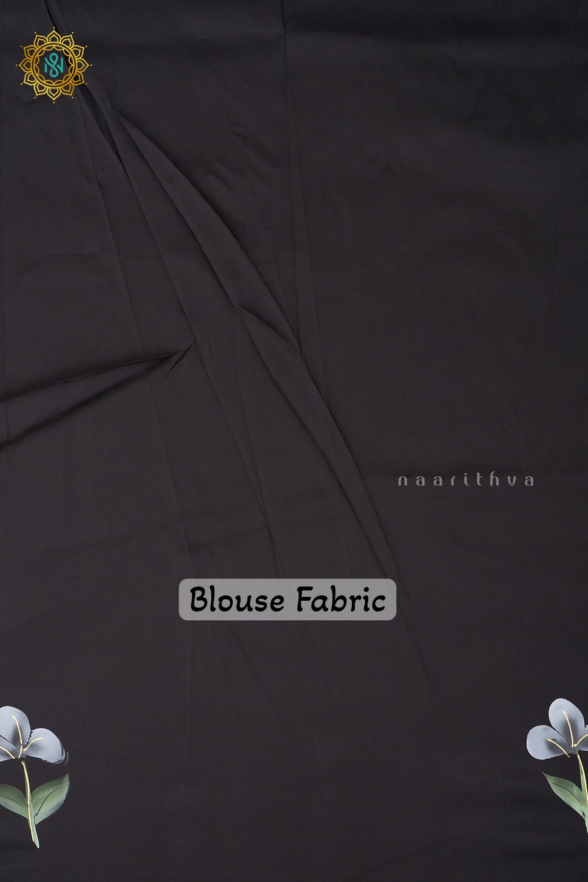 BLACK - ORGANZA HAND PAINTED