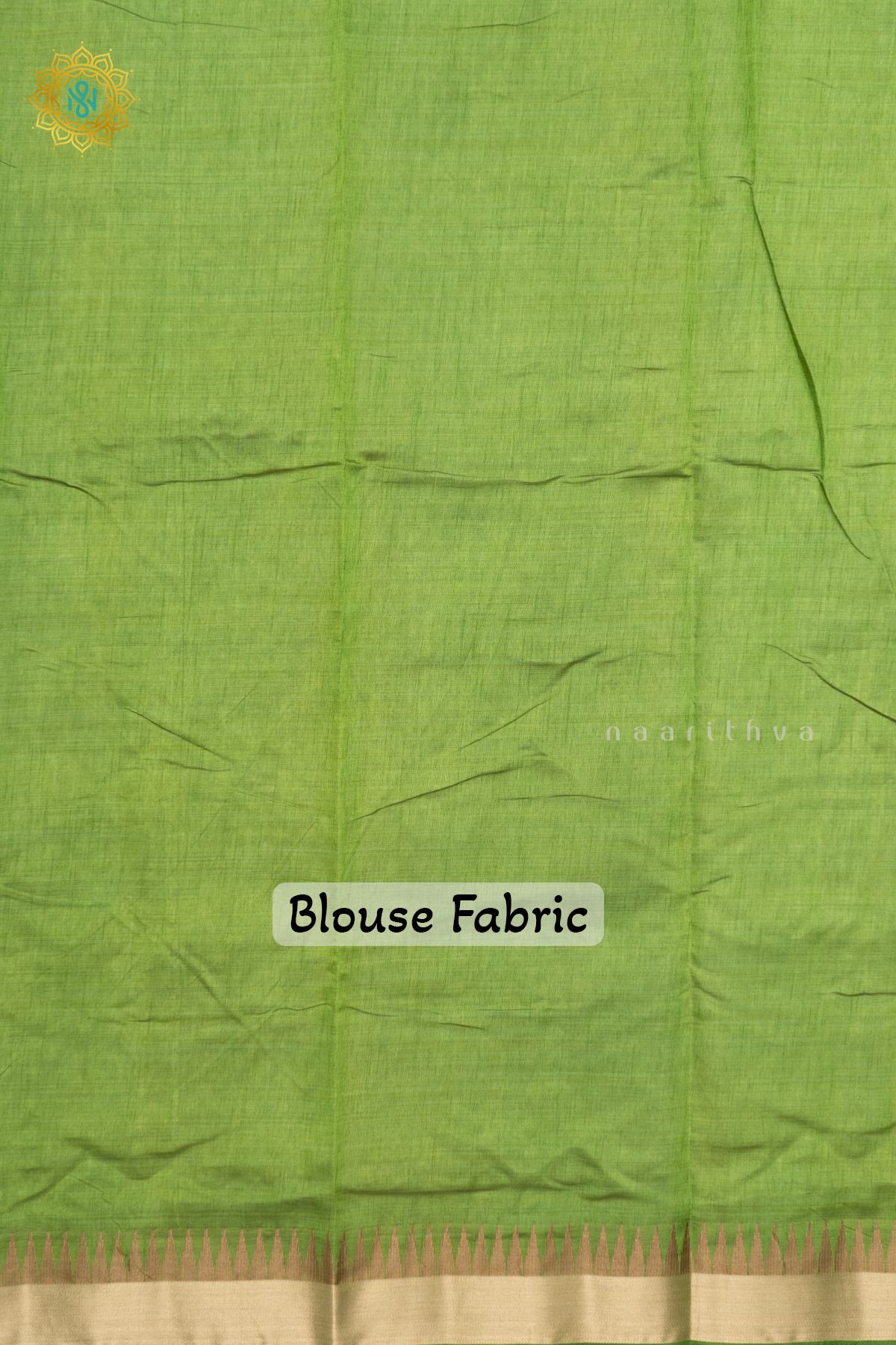 Green Semi Tussar Saree With Printed Body And Zari Border