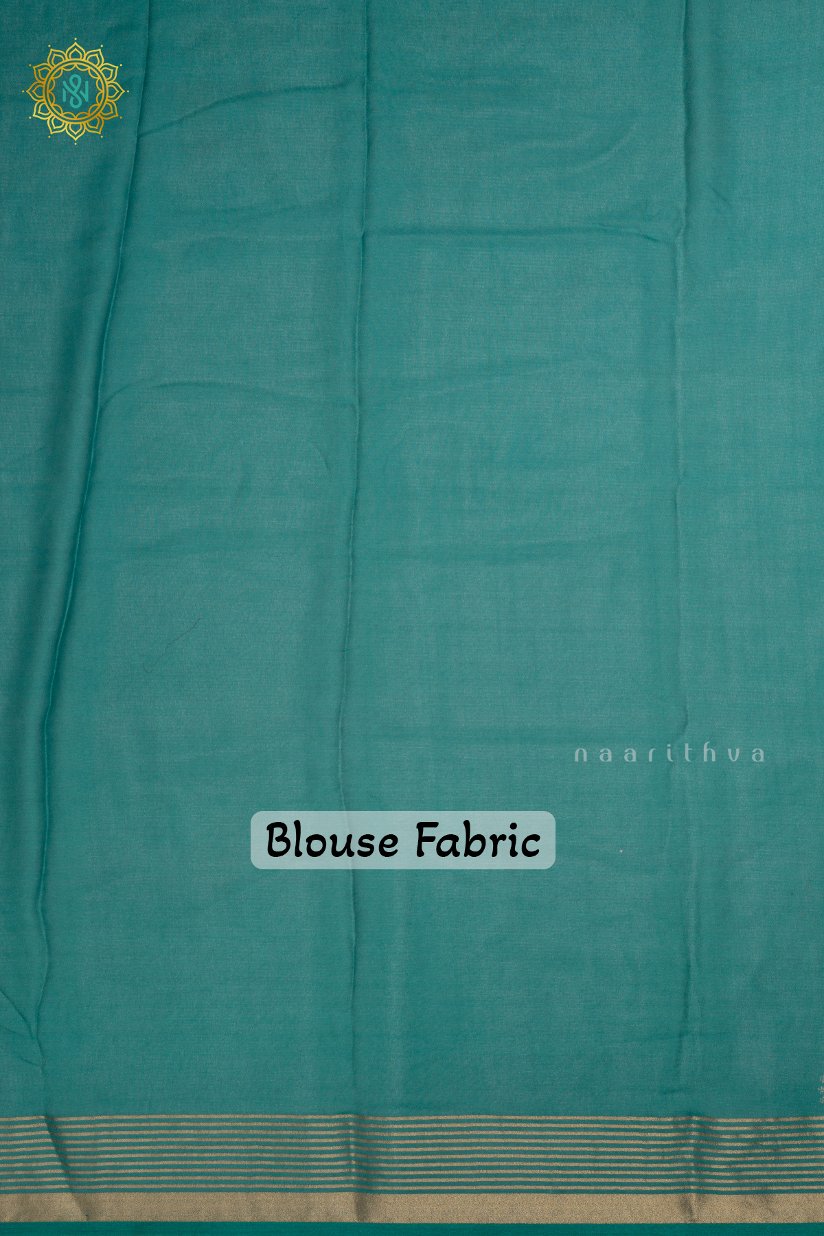 Blue - Semi Georgette Printed Body With Zari Striped Border
