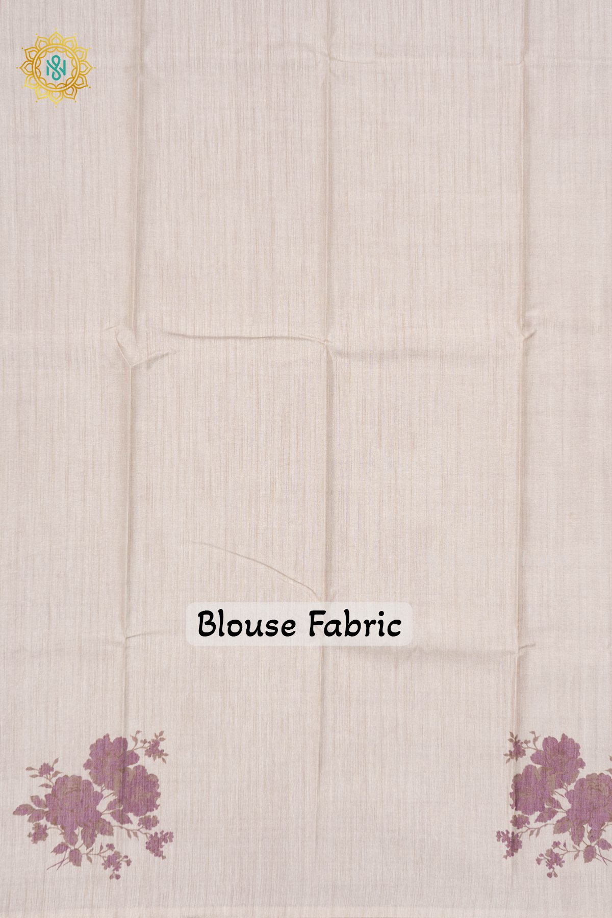 OFF WHITE WITH MAUVE - SEMI TUSSAR