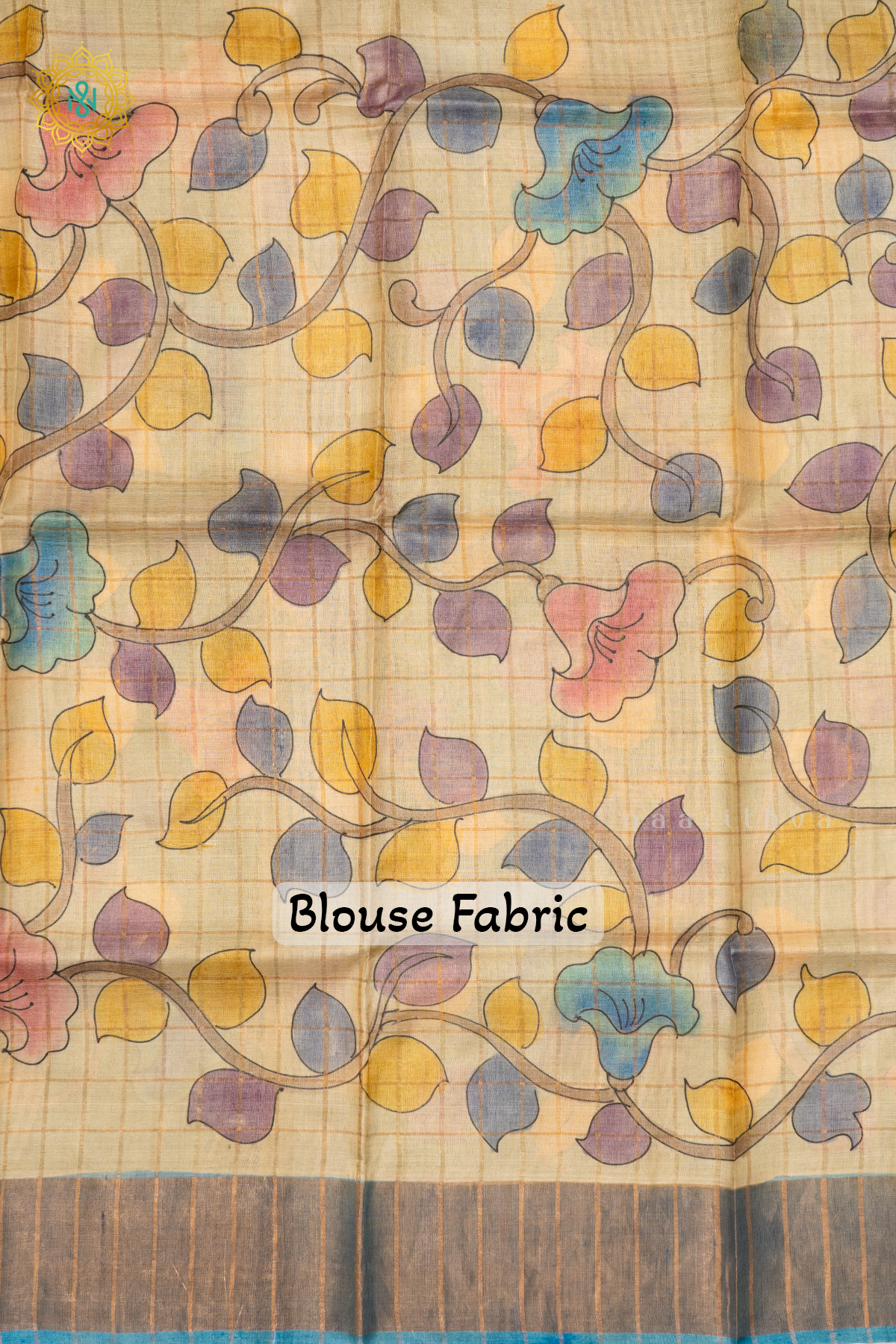 SKY BLUE WITH OFF WHITE - PURE TUSSAR SILK