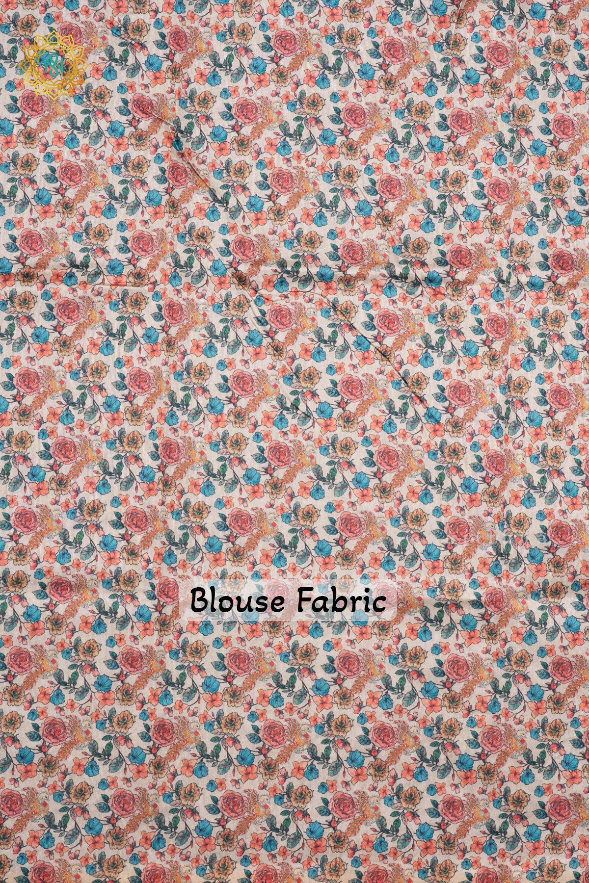 BEIGE WITH OFF WHITE - SEMI TUSSAR WITH APPLIQUE WORK