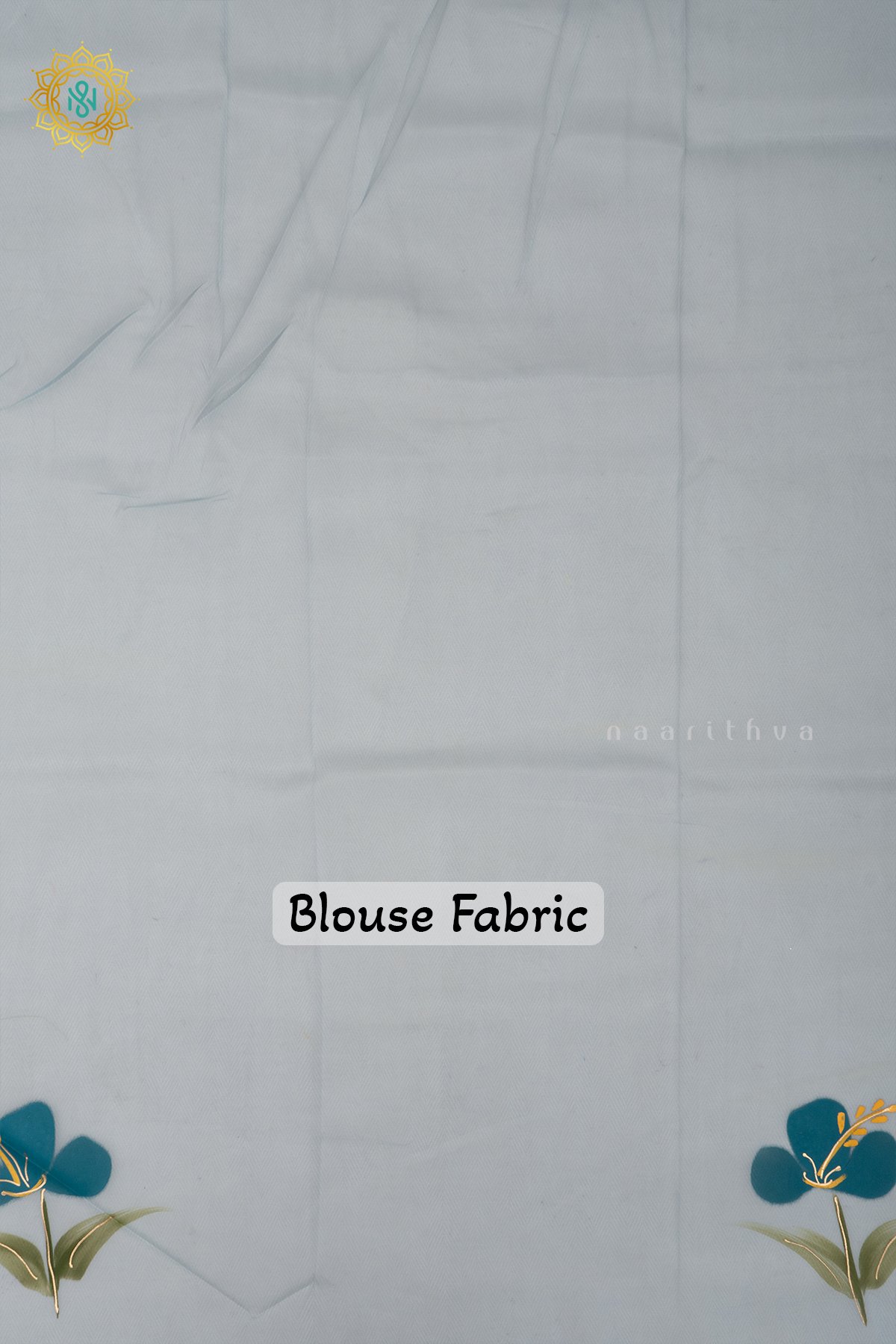 AQUA BLUE - ORGANZA HAND PAINTED