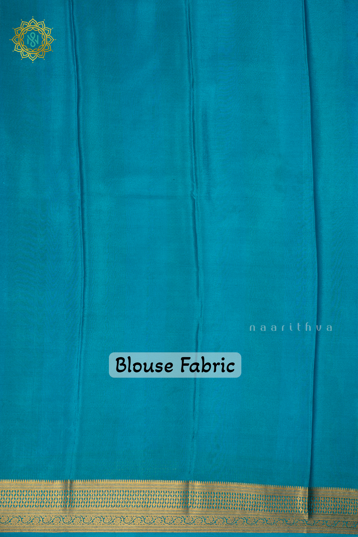 ROYAL BLUE WITH SKY BLUE - PURE MYSORE CREPE SILK