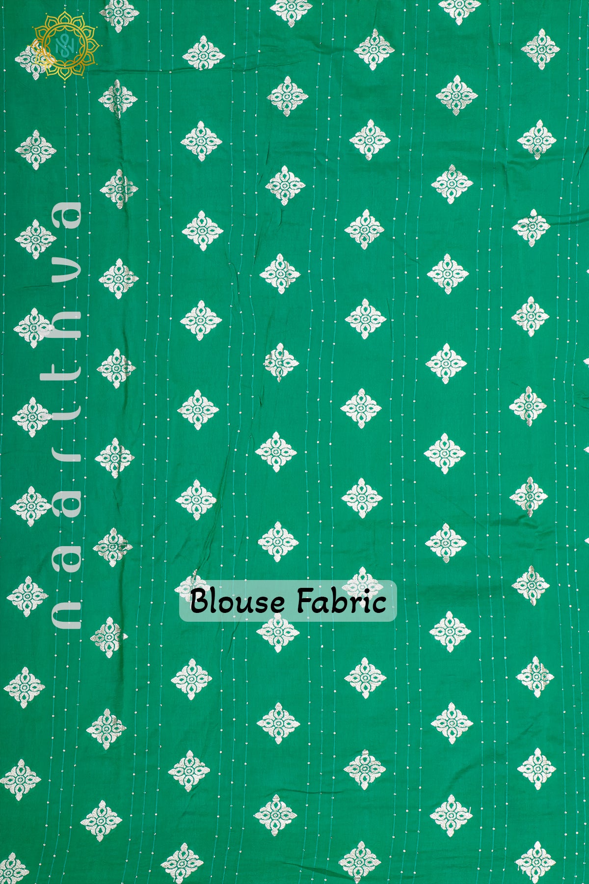 NAVY BLUE WITH AQUA GREEN - DOLA SILK