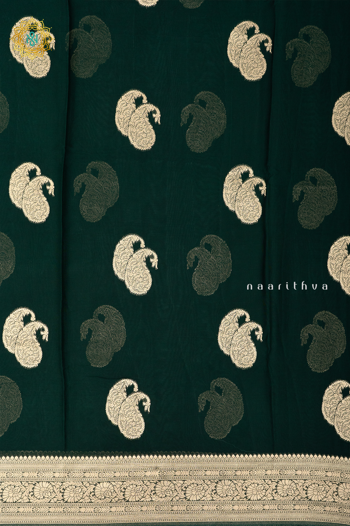 BOTTLE GREEN - SEMI GEORGETTE