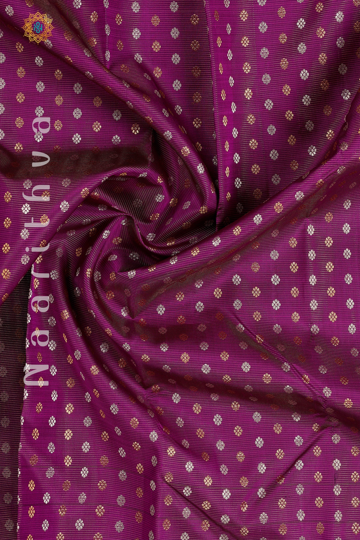 MAGENTA WITH CYAN GREEN - PURE KANJIVARAM SILK