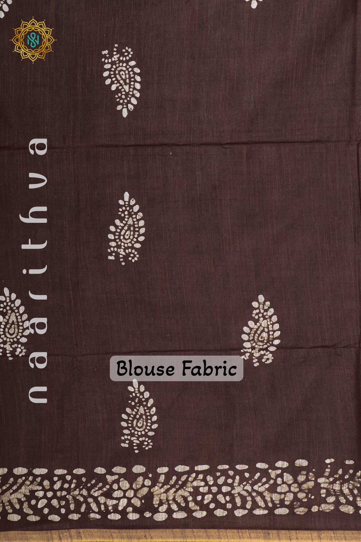 NAVY BLUE WITH BROWN - SLUB COTTON