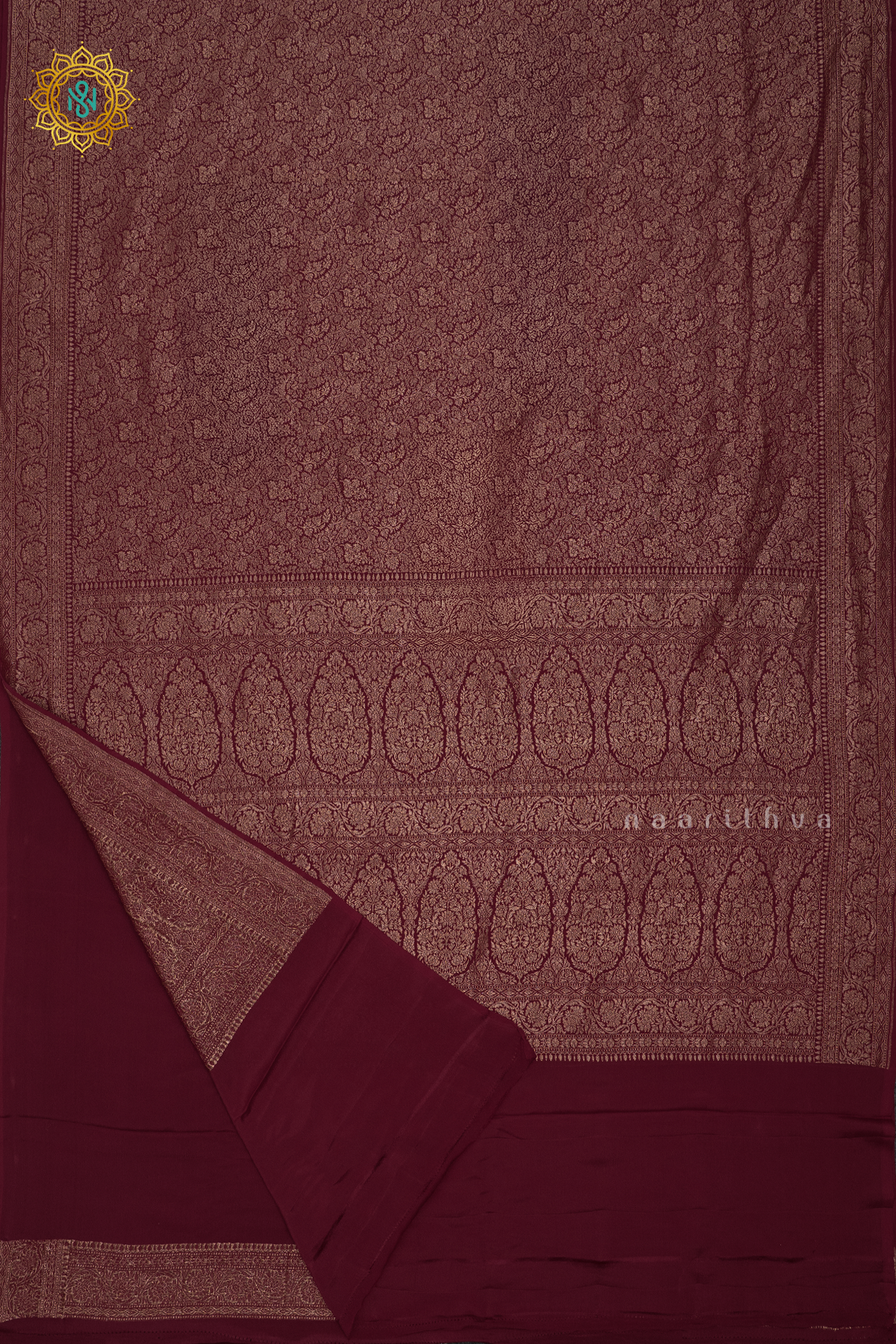 MAROON - PURE BANARASI CREPE