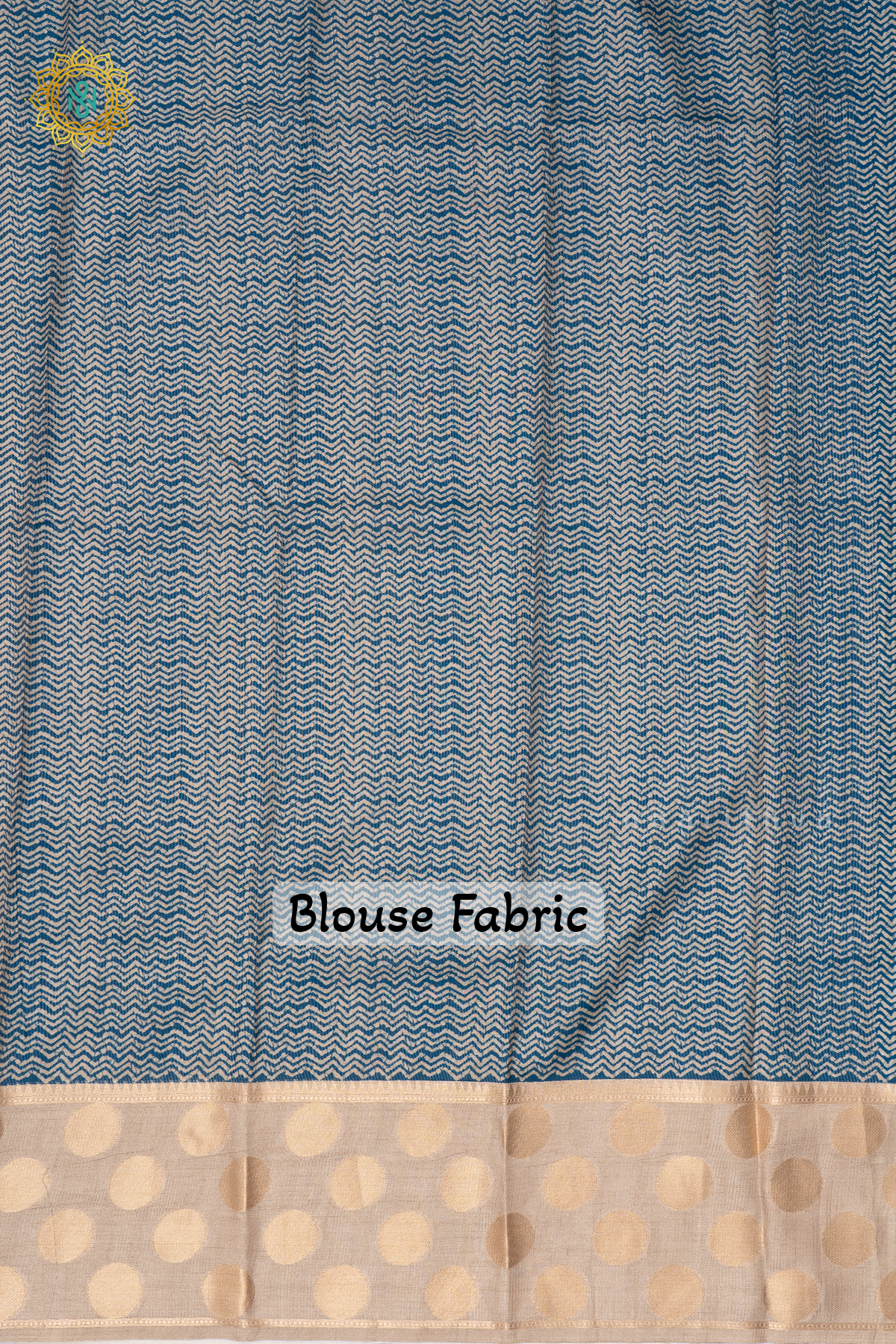 TEAL BLUE WITH BEIGE - SEMI TUSSAR SILK