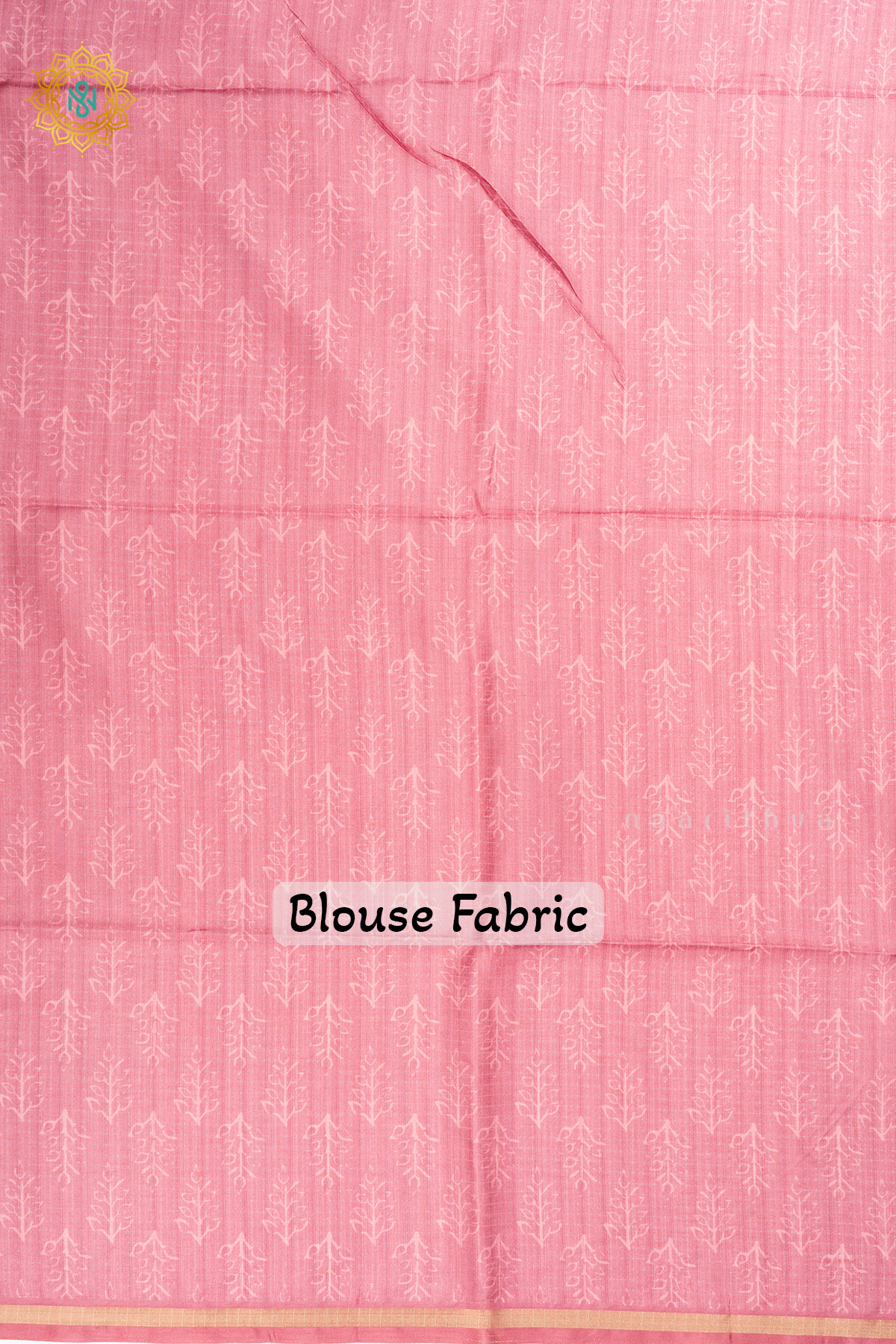 Beige With Pink Semi Tussar Silk Saree With Printed Body And Tissue Border