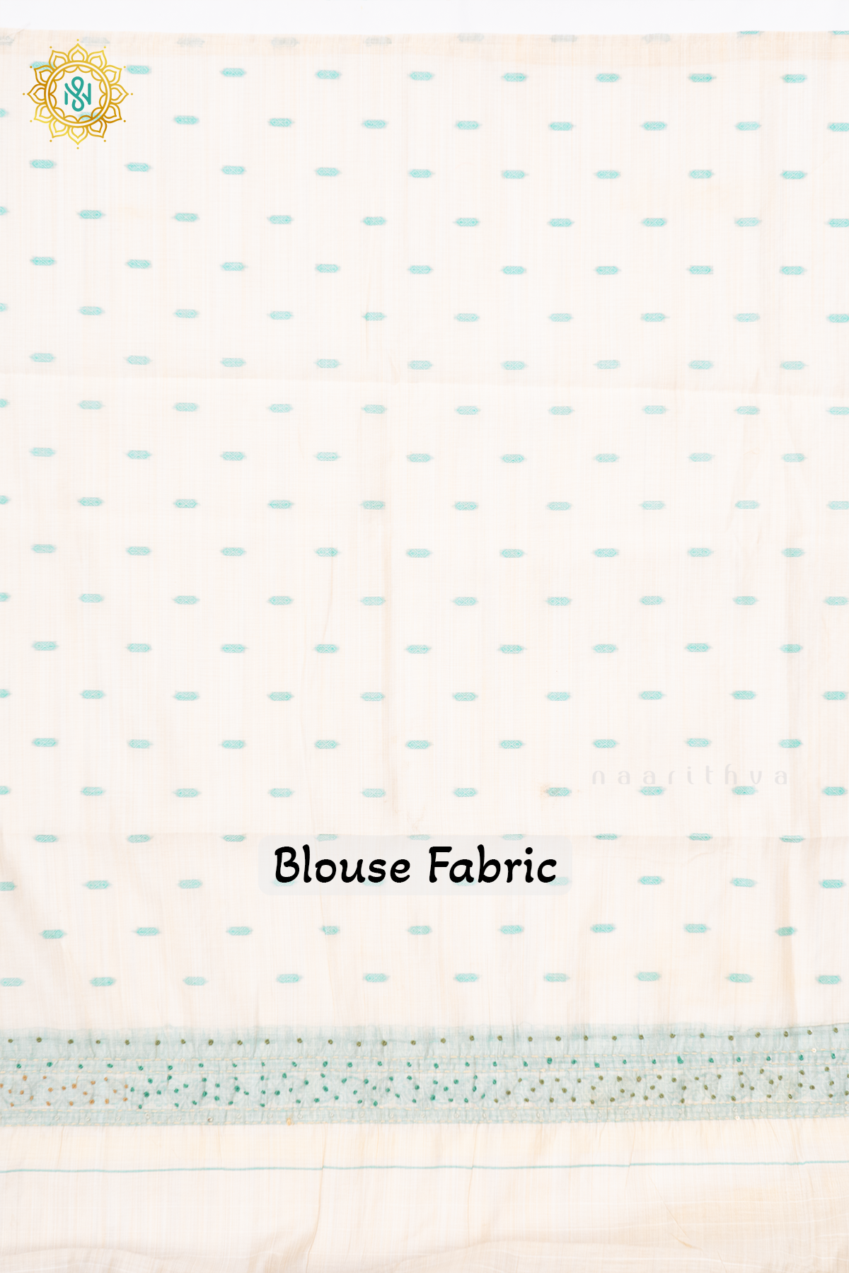 WHITE WITH GREEN - MOONGA COTTON