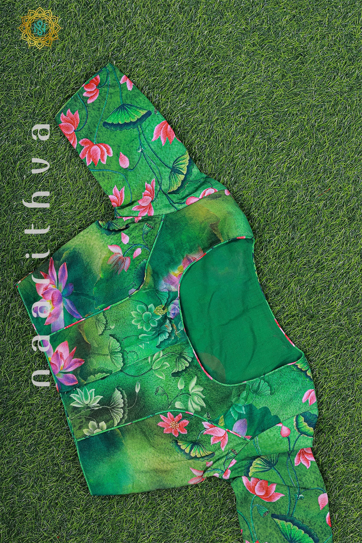 GREEN - READYMADE DOLA SILK WITH PICHWAI PRINTS