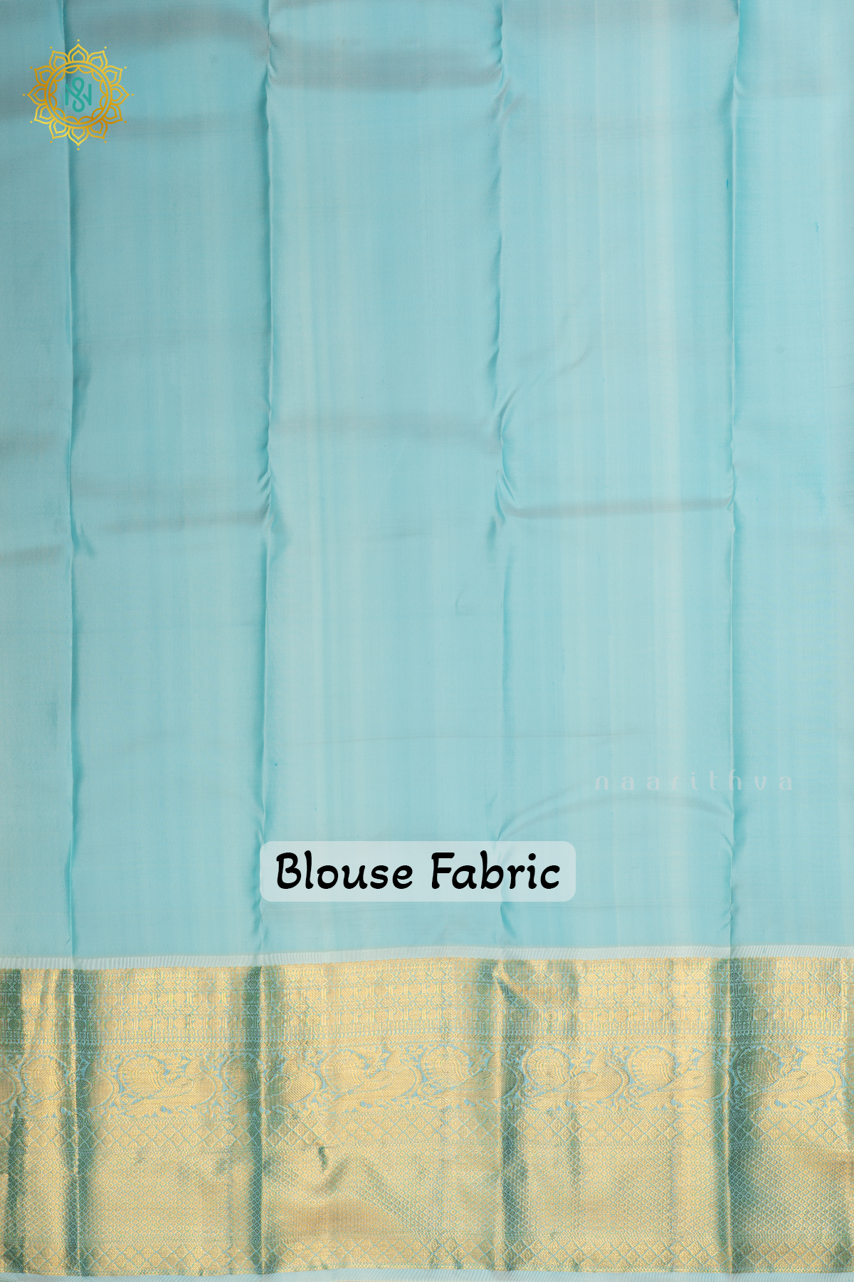 Light Brown With Aqua Blue Pure Kanjivaram Silk Saree with Zari Buttas & Checks On The Body and Zari Border