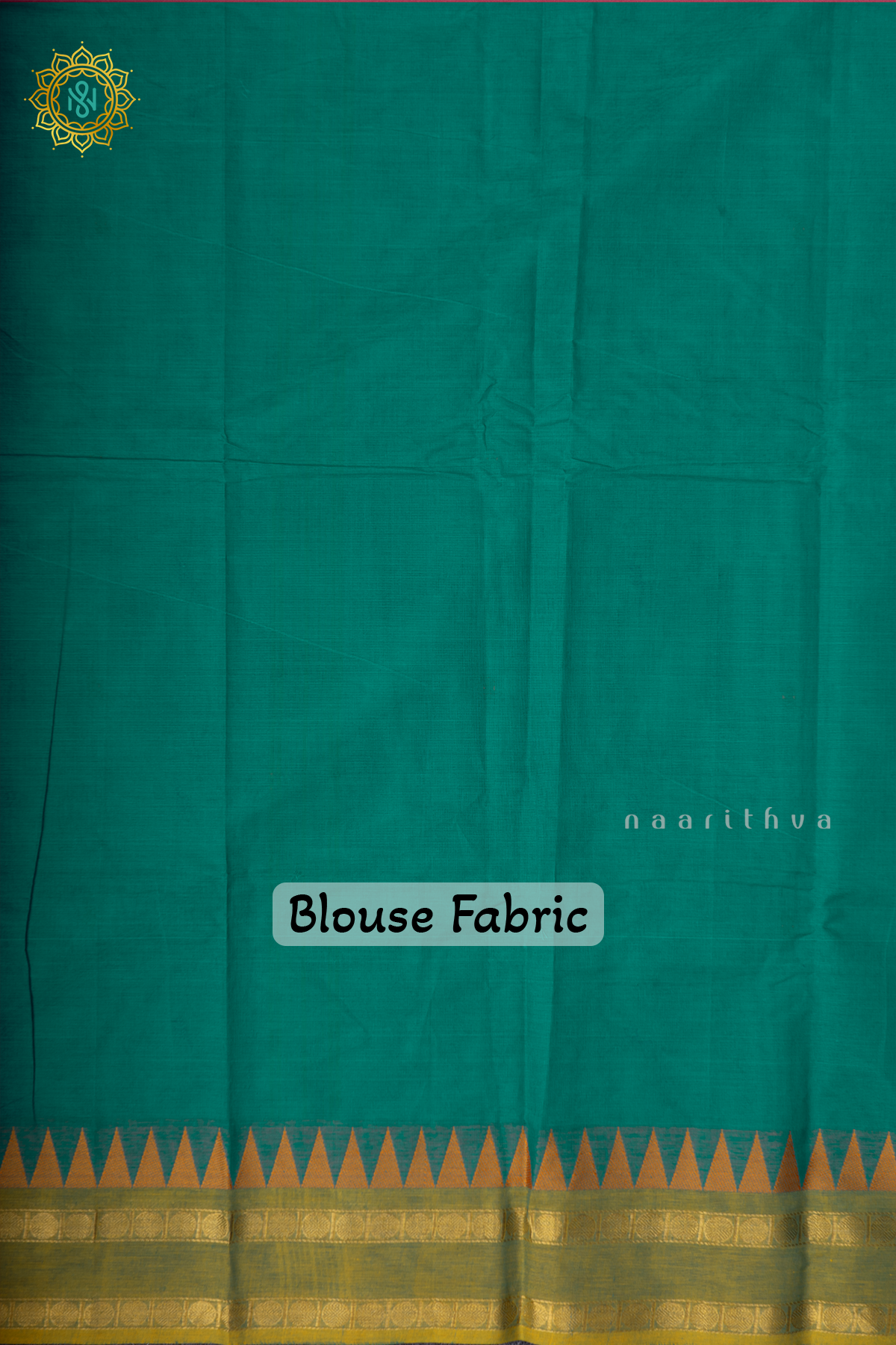 Aqua Green With Light Green & Magenta Chettinad Cotton Saree With Thread Woven Buttas & Ganga Jamuna Contrast Border