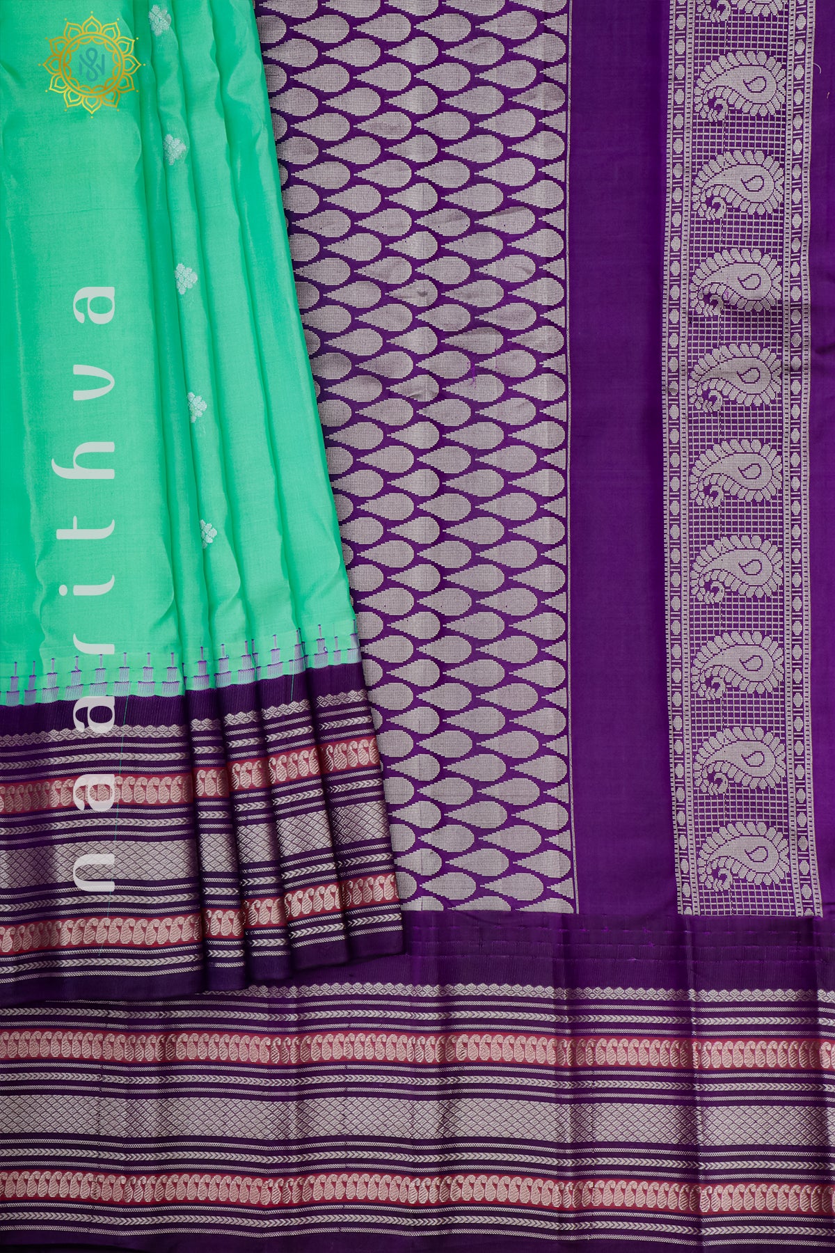 AQUA GREEN - PURE GADWAL SILK