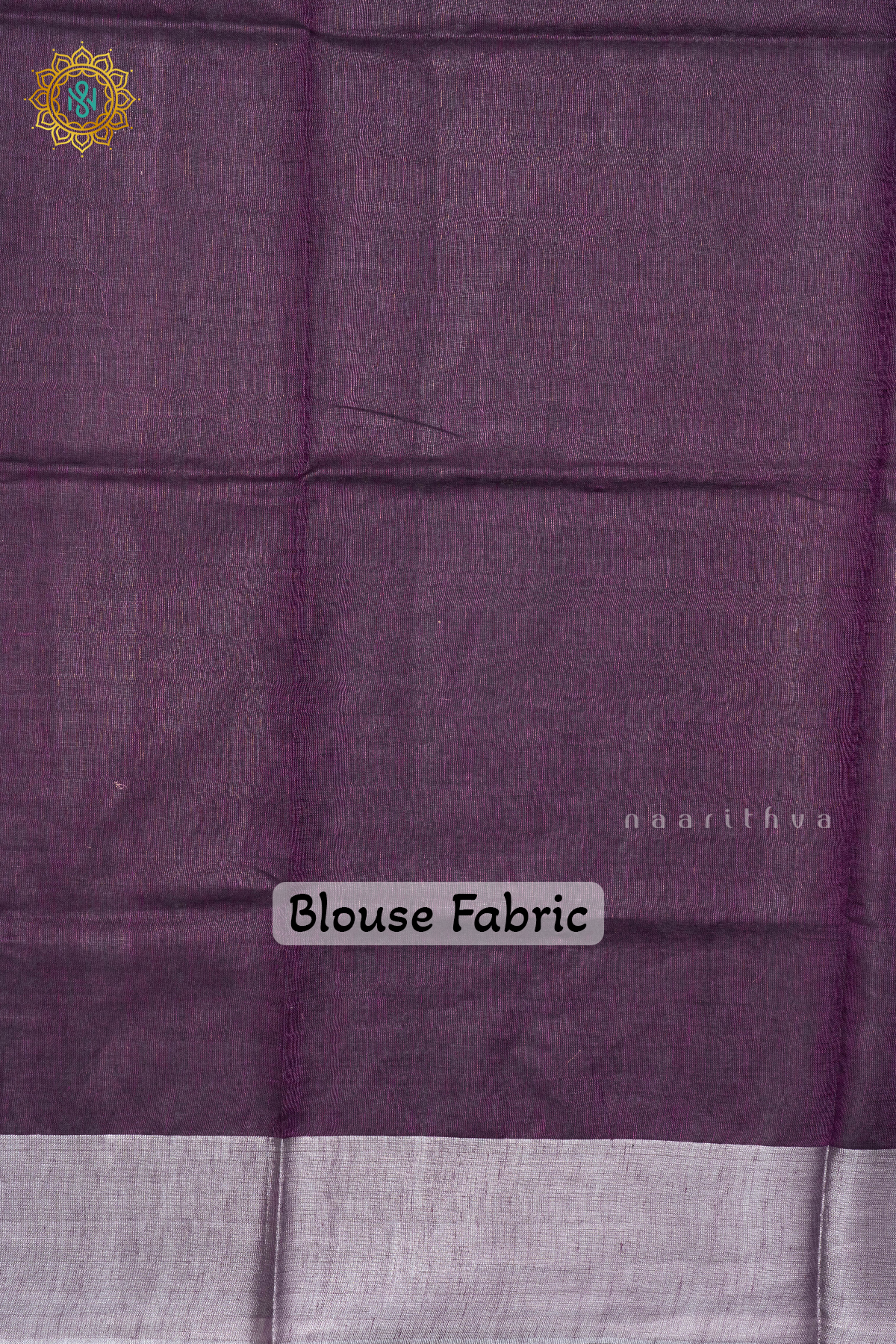 Deep Purple Pure Linen Saree With Stripes On The Body And Silver Woven Zari Border