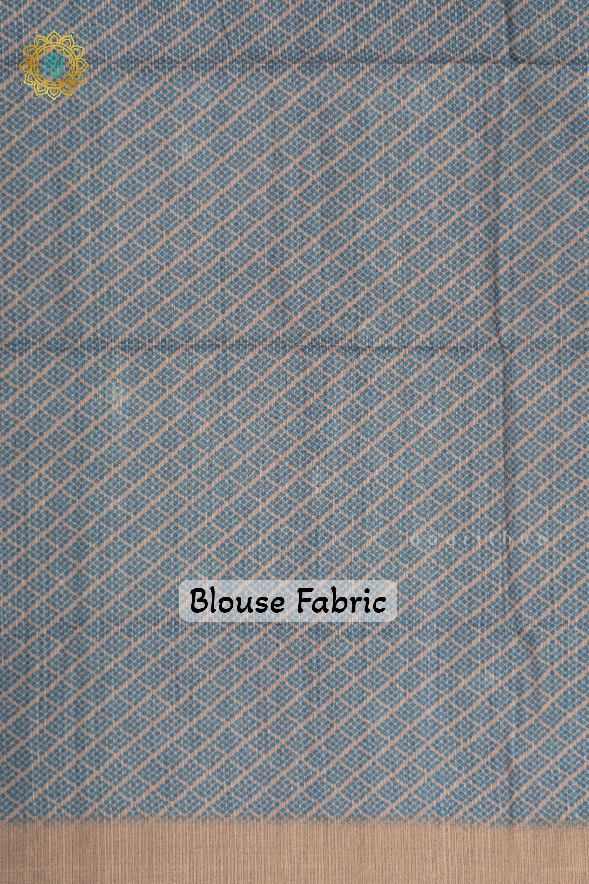 Sky Blue With Beige Semi Tussar Silk Saree With Bandhini Prints On Body And Zari Border
