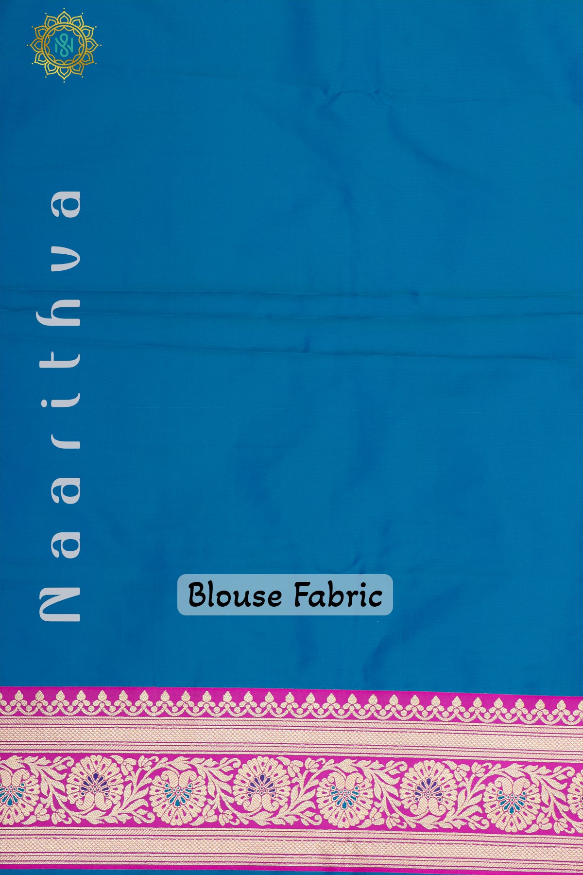 PEACOCK BLUE WITH PINK - SEMI KANCHI